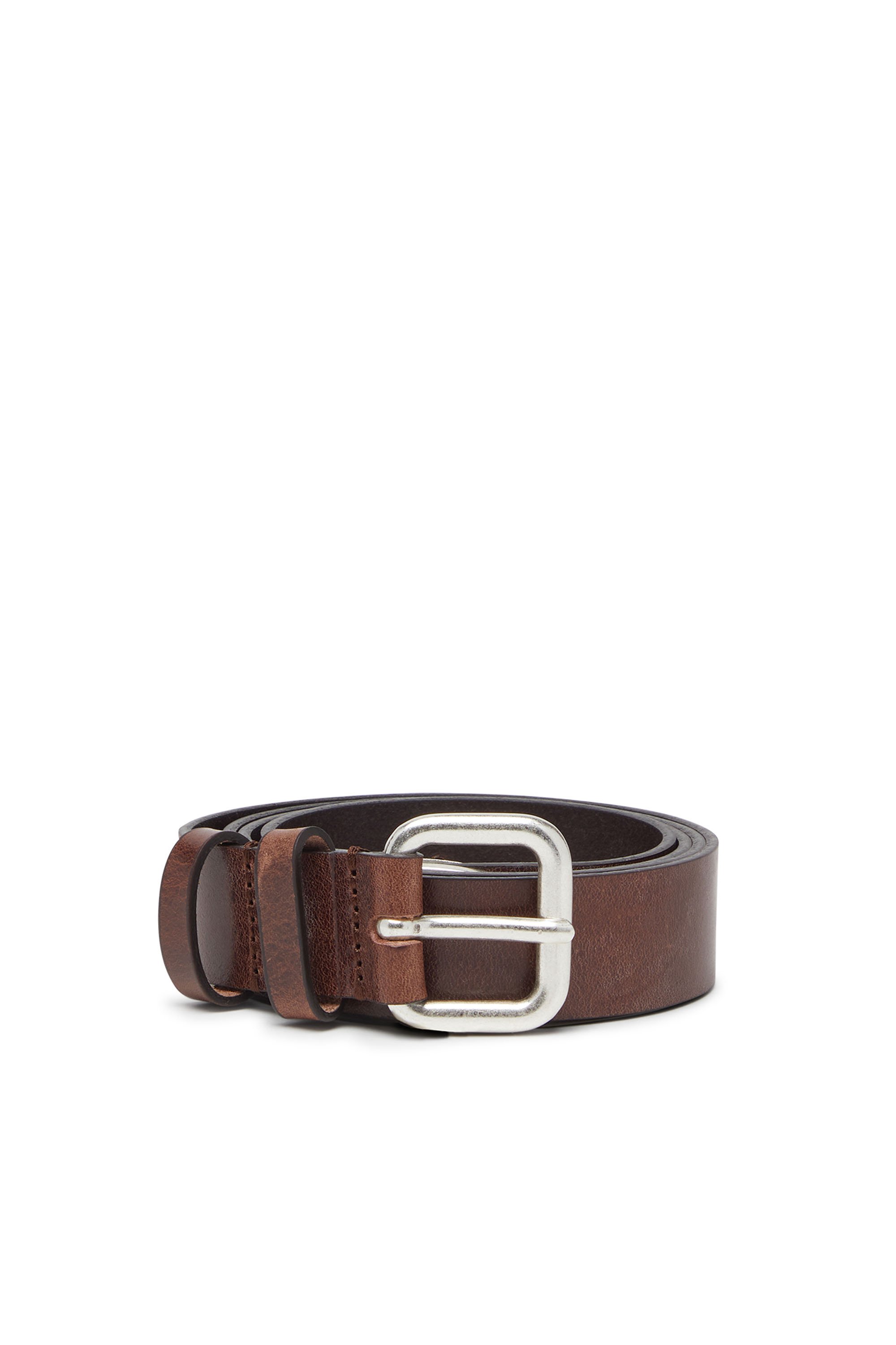 Diesel - B-INLAY, Unisex's 2.9cm leather belt with oval d logo in ブラウン - 2