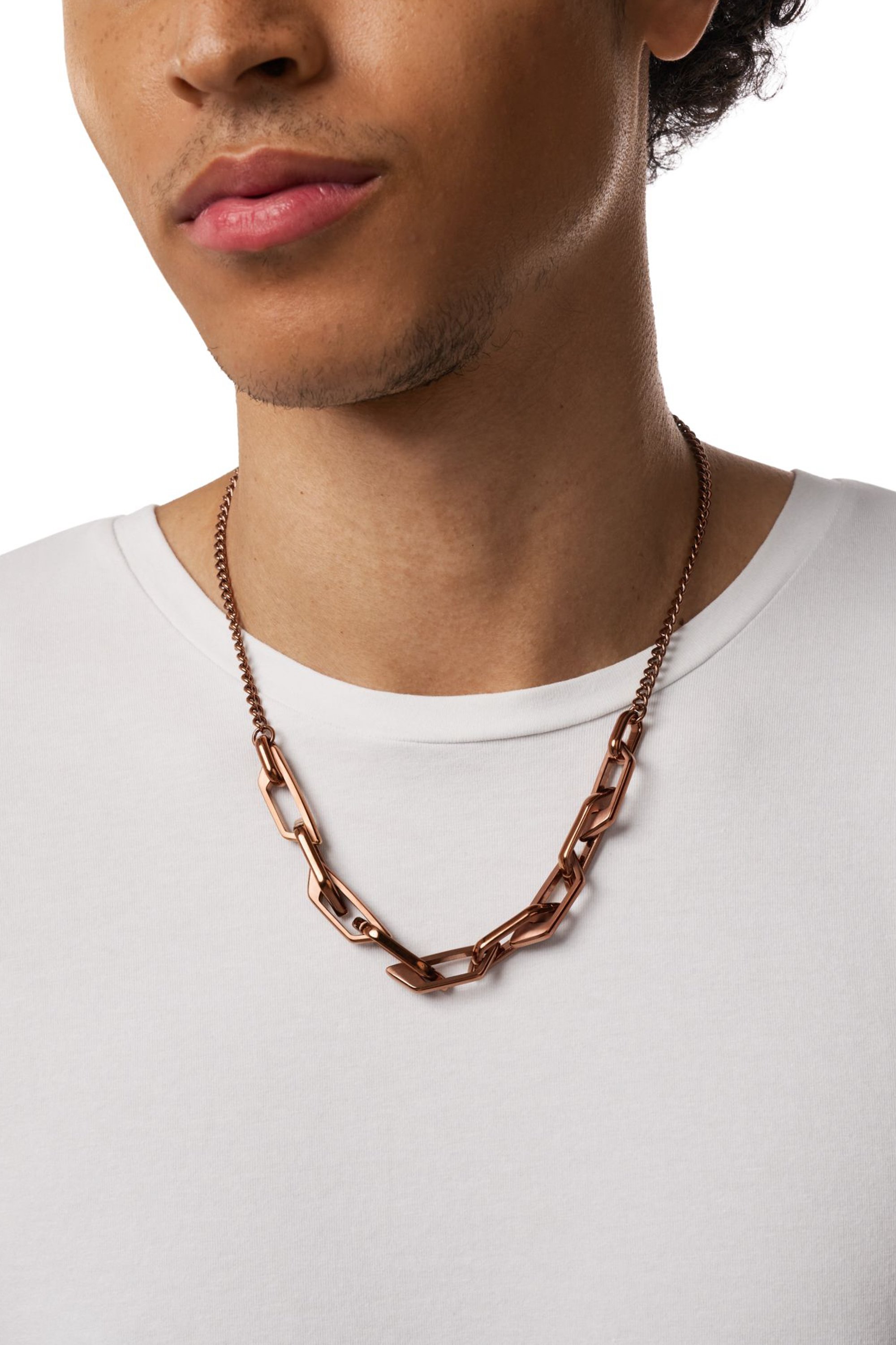 Diesel - DX1646200 JEWELLERY, Unisex's Stainless steel chain necklace in ブロンズ - 4