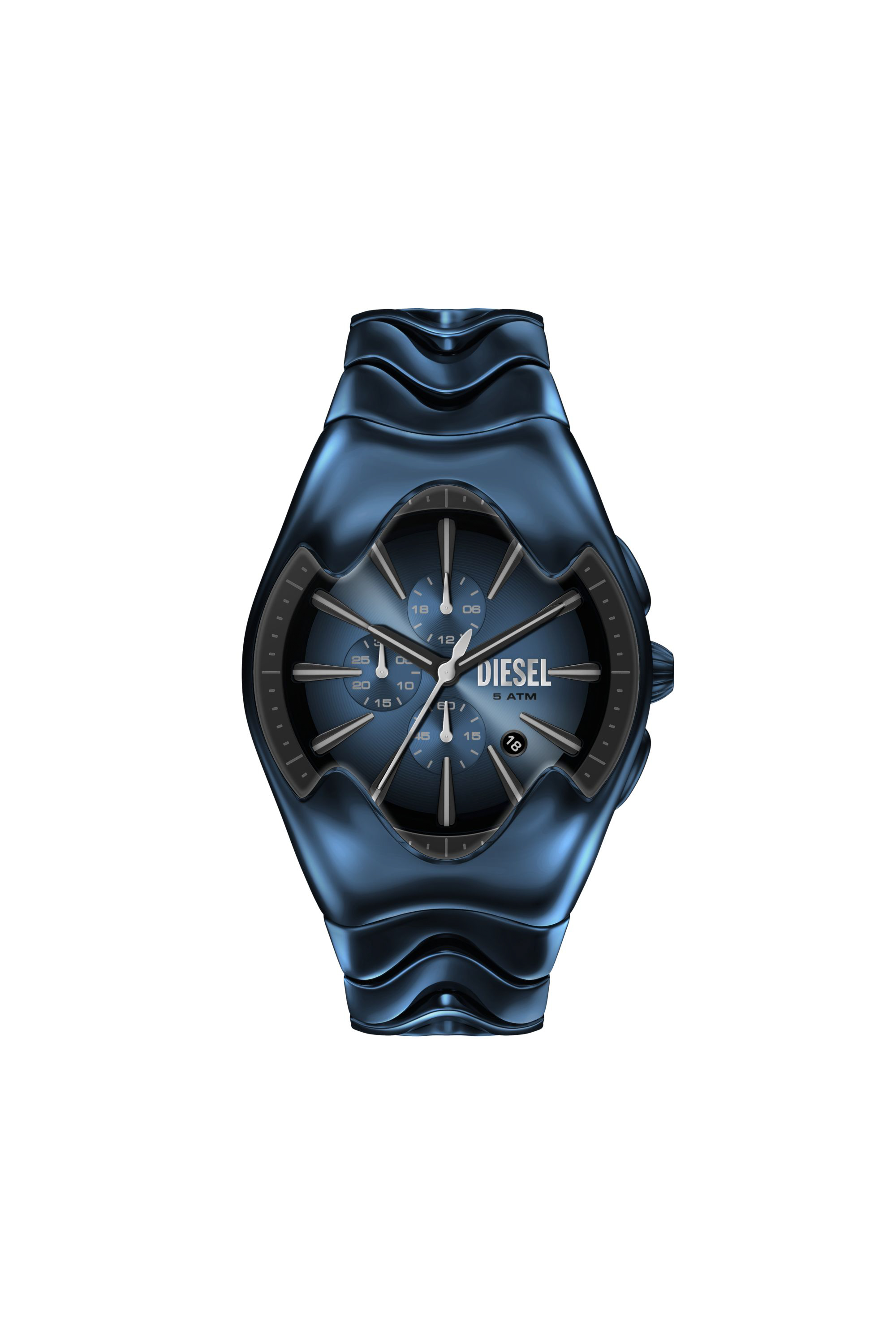 Diesel - DZ4704 WATCH, Male's Mercurial Chronograph Blue Stainless Steel Watch in ブラック/ブルー - 1