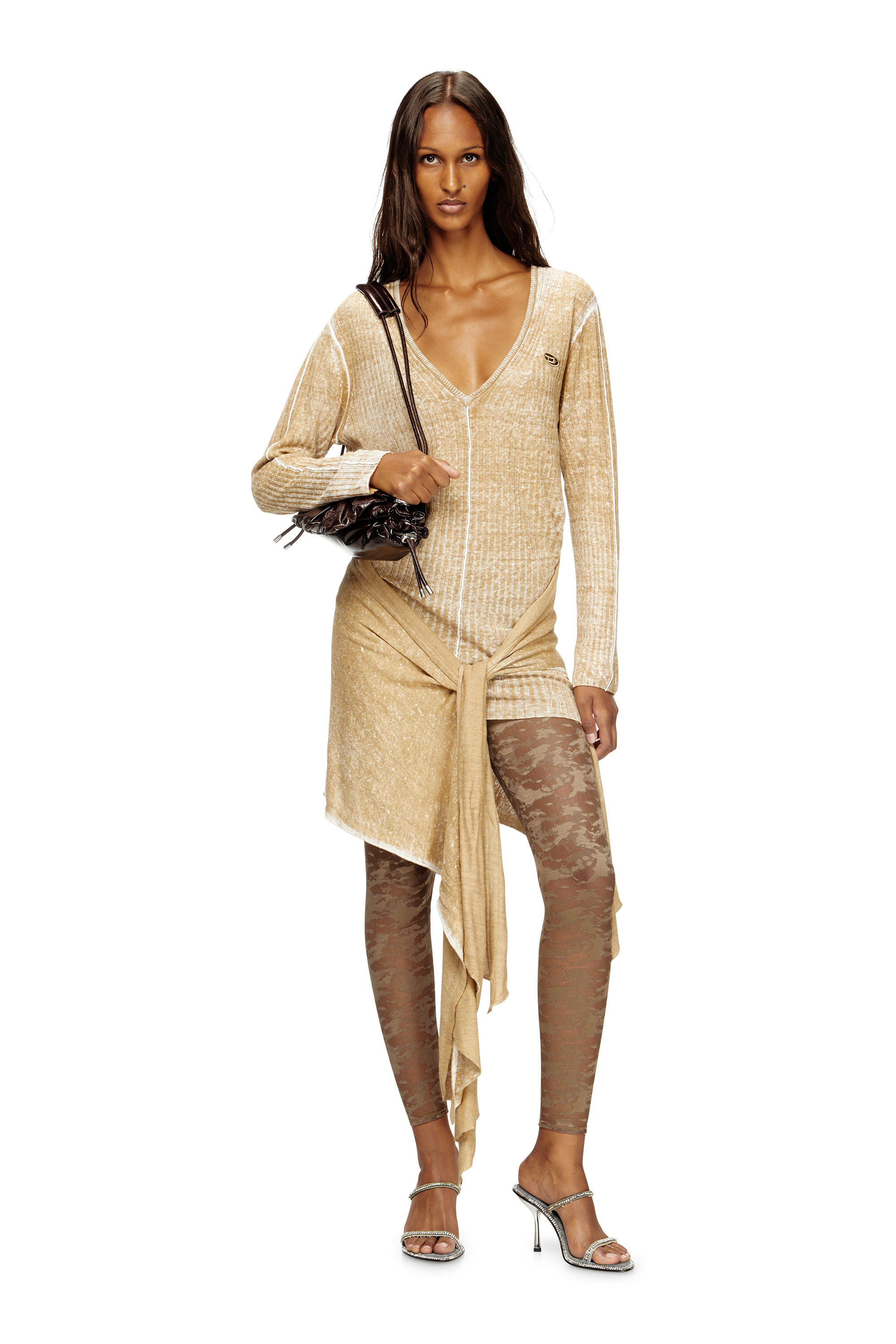 Diesel - CLAIRE-UTLT, Female's Camo lace leggings in ブラウン - 4