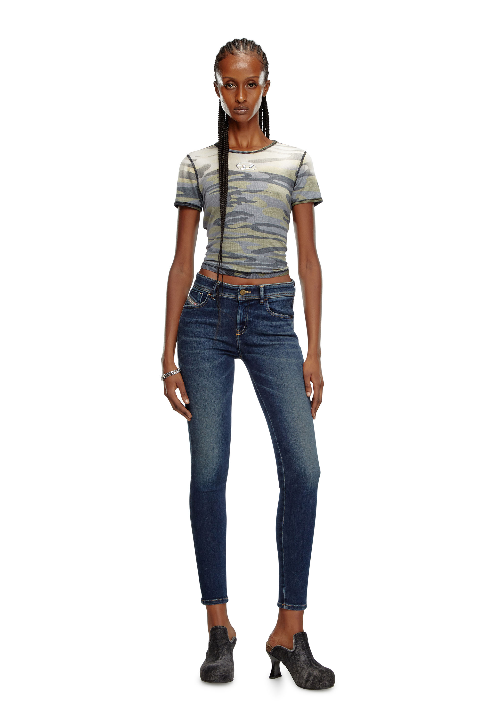 Diesel - Female's Skinny Jeans 2017 Slandy 09J11, ダークブルー - 2