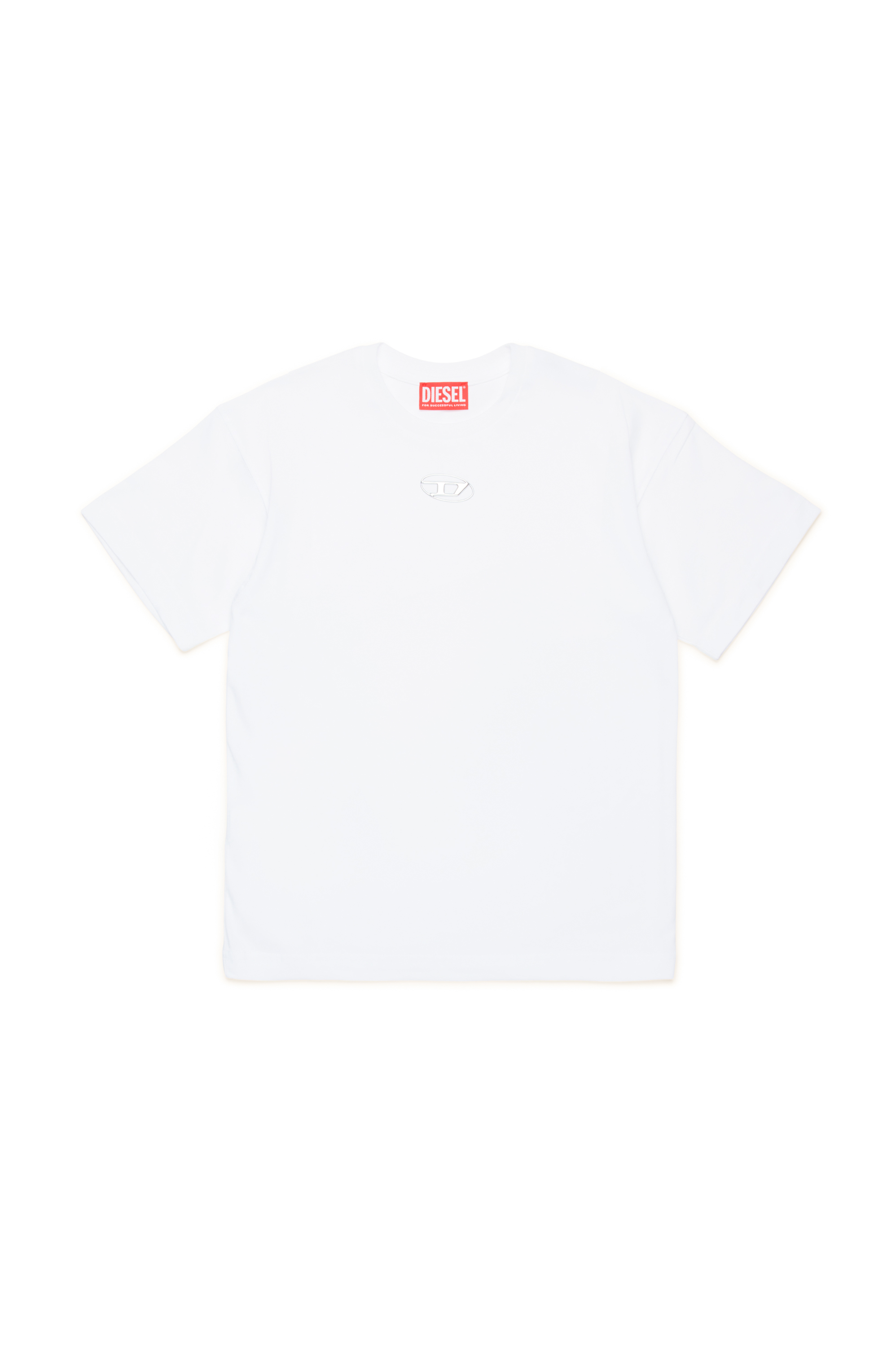 Diesel - TMARCUS OVER, Male's T-shirt with metallic Oval D in ホワイト - 1