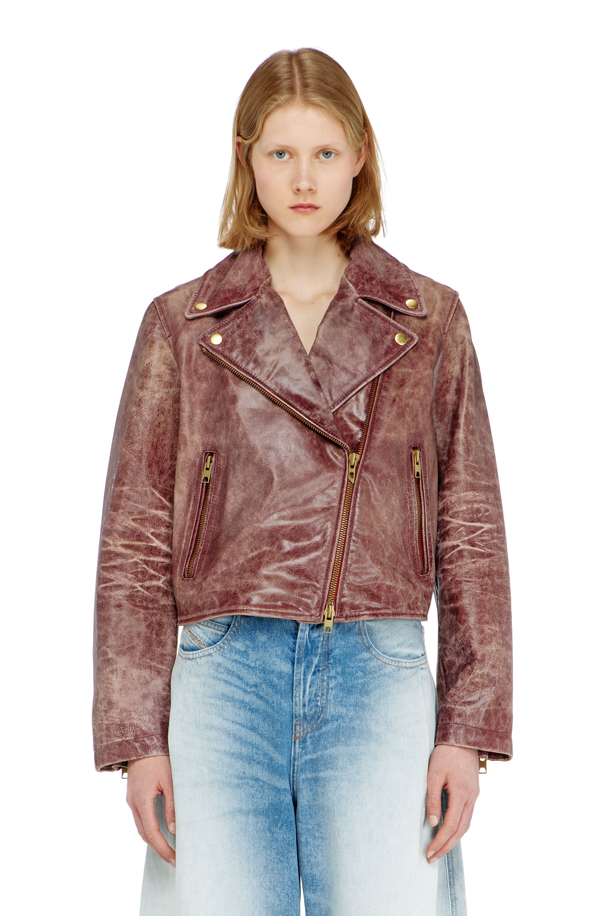 Diesel - L-UNATIC-T1, Female's レザージャケット in ブラウン - 6