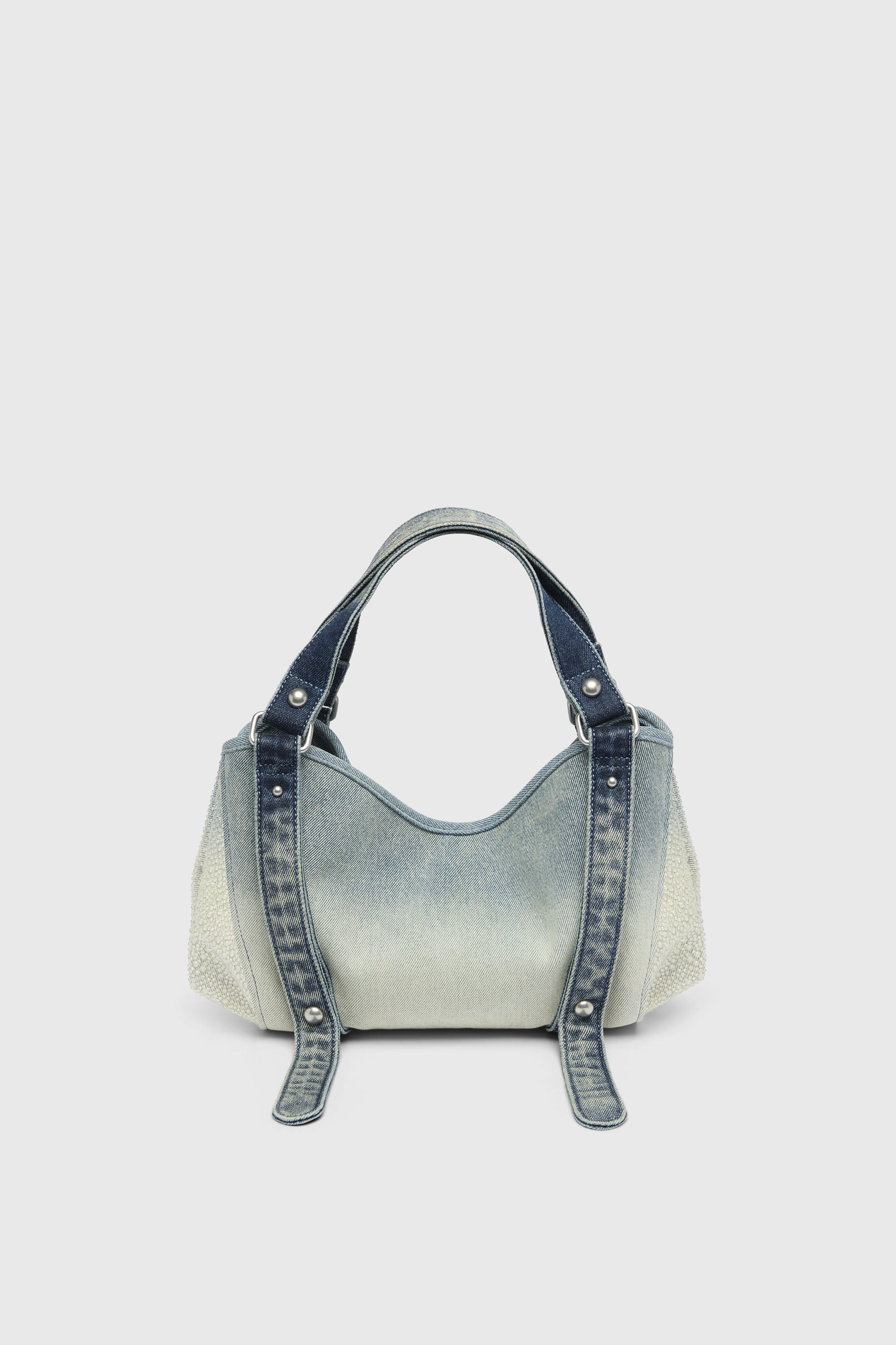 Diesel - D-ONE TOPHANDLE S, Female's D-One-Small top-handle bag in crystal solarised denim in ブルー - 3