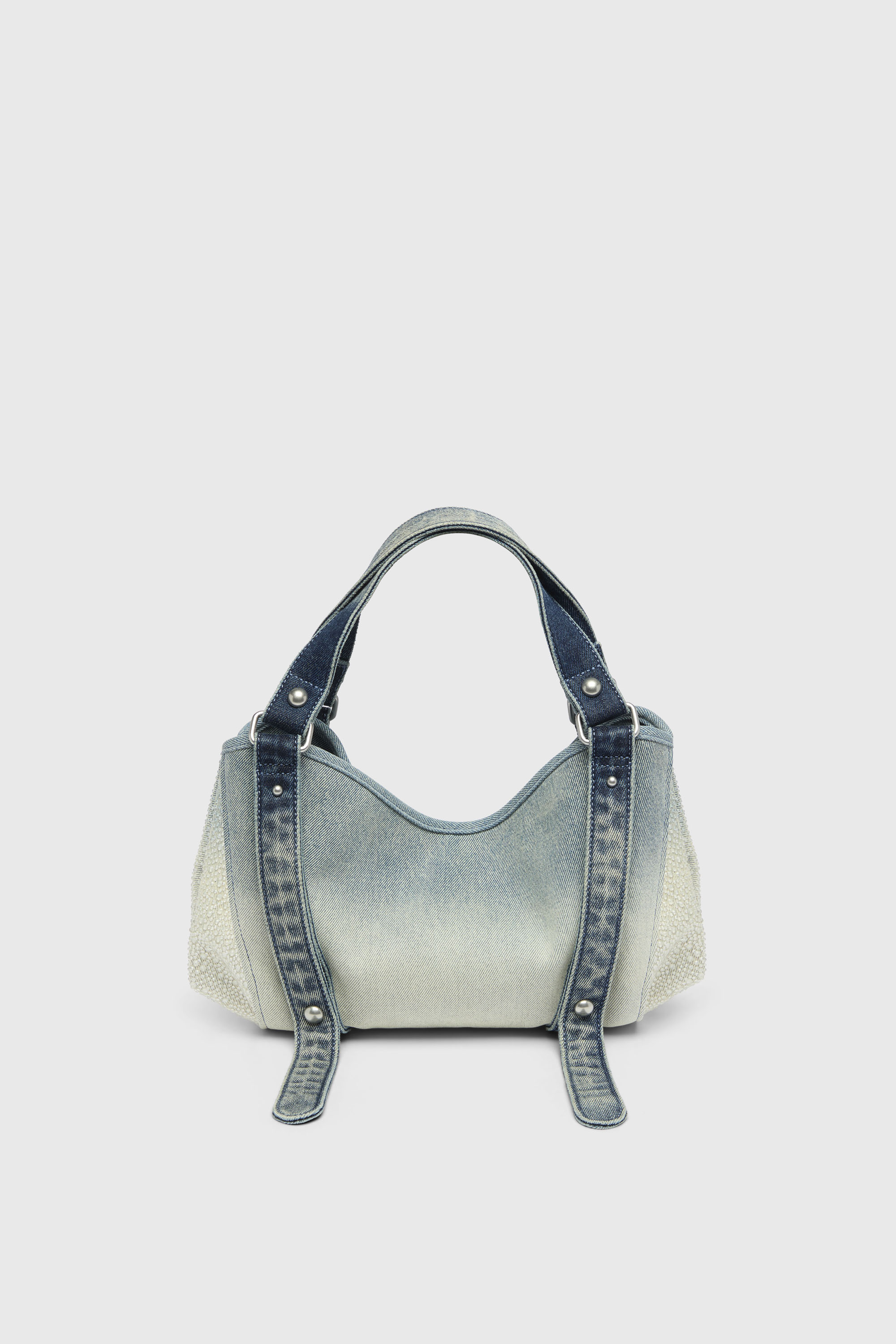 Diesel - D-ONE TOPHANDLE S, Female's D-One-Small top-handle bag in crystal solarised denim in ブルー - 2