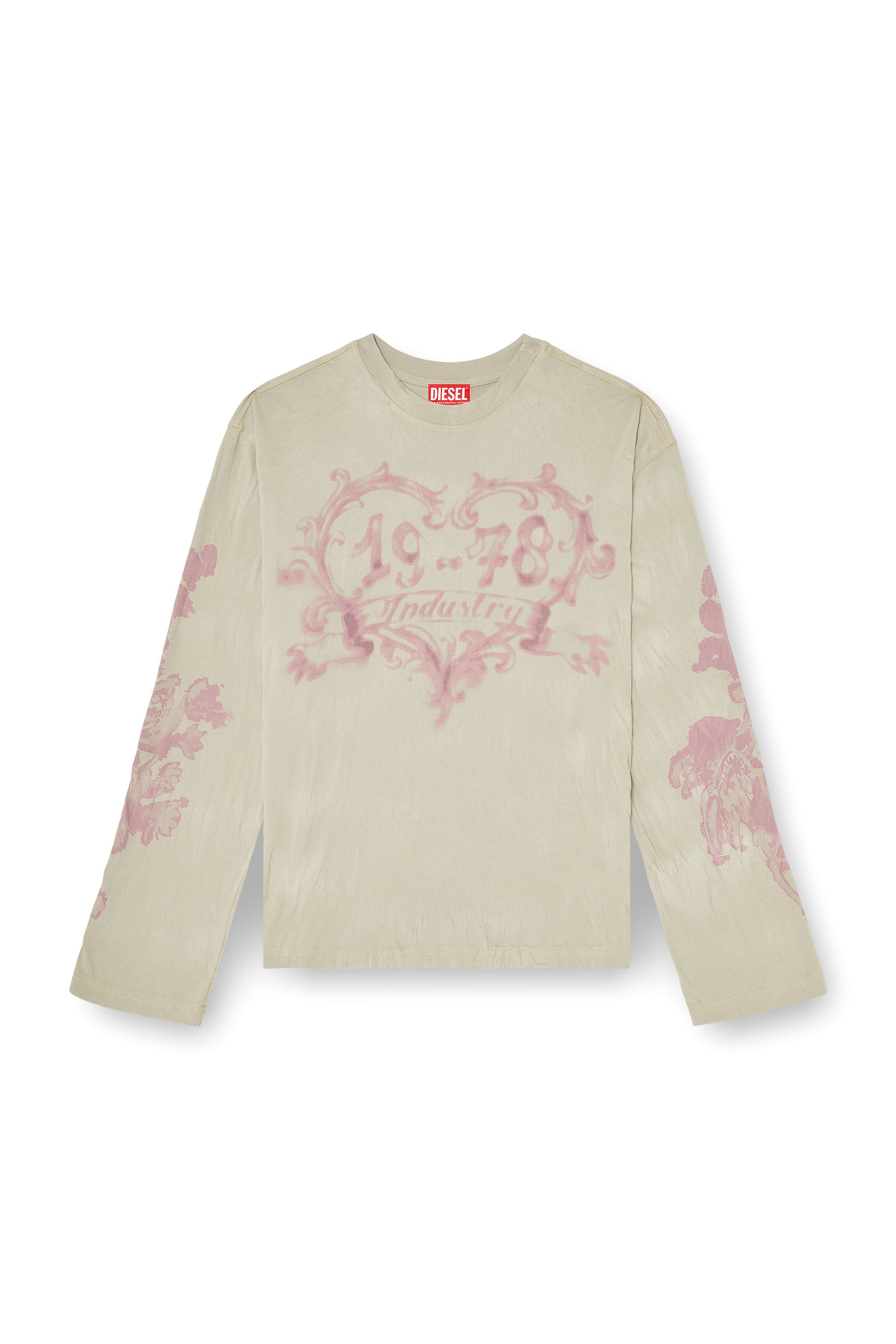 Diesel - T-HILARY-LS-AA1, Female's 長袖Tシャツ in ピンク/ベージュ - 2