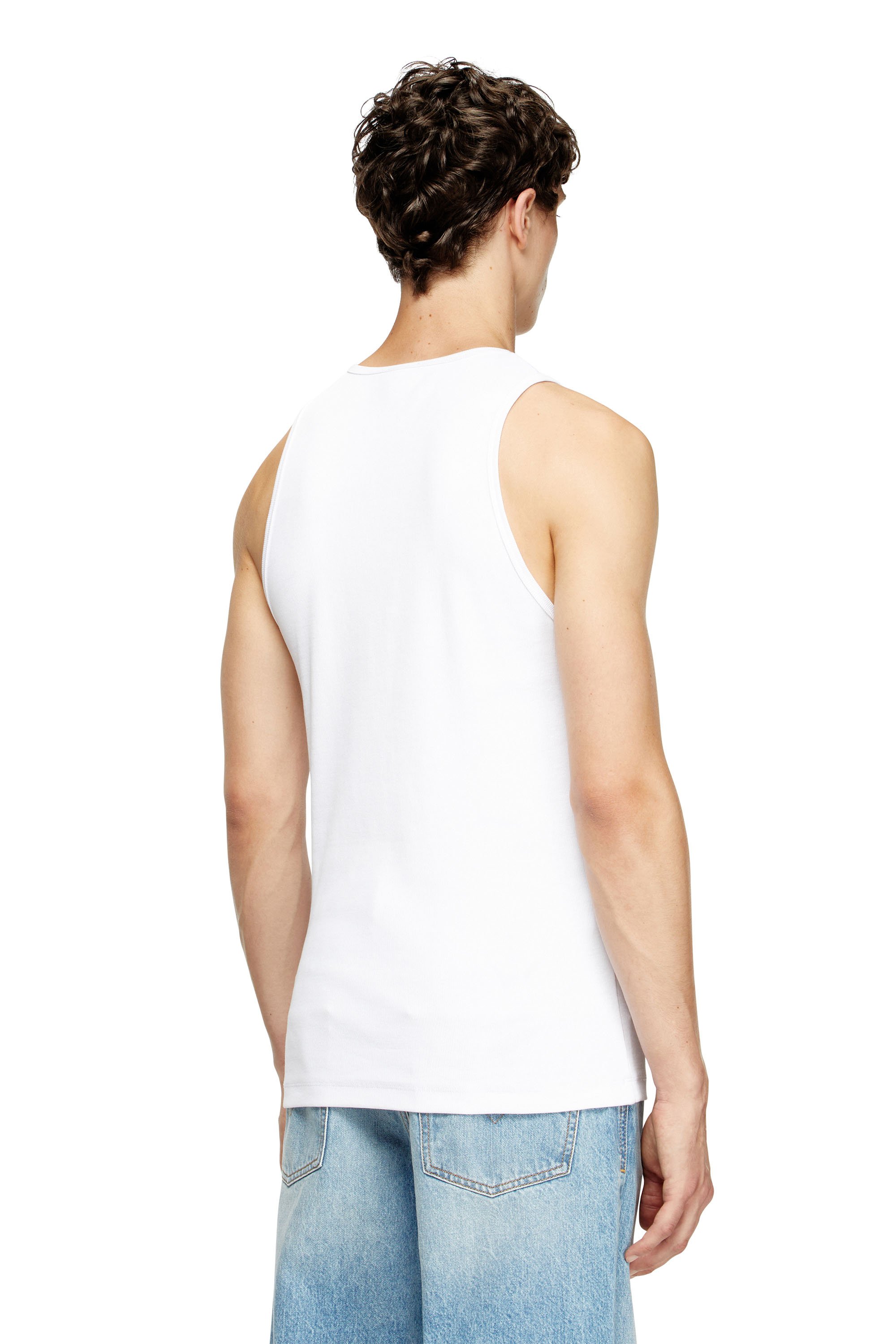 Diesel - T-LIFTY-D, Male's Tank top with mini D logo patch in ホワイト - 4
