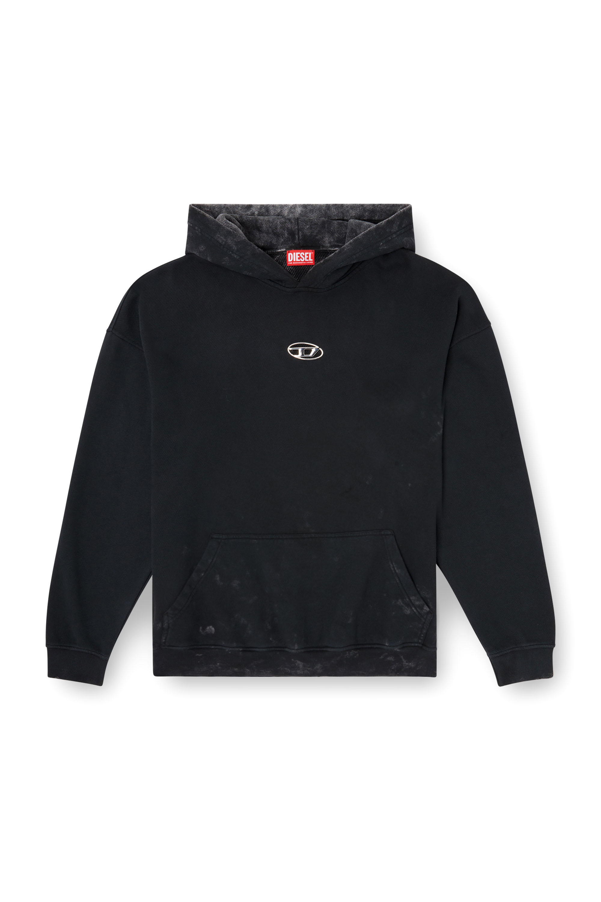 Diesel - S-BOXT-HOOD-T10, Male's Hoodie with cut-out metal Oval D in ブラック - 3