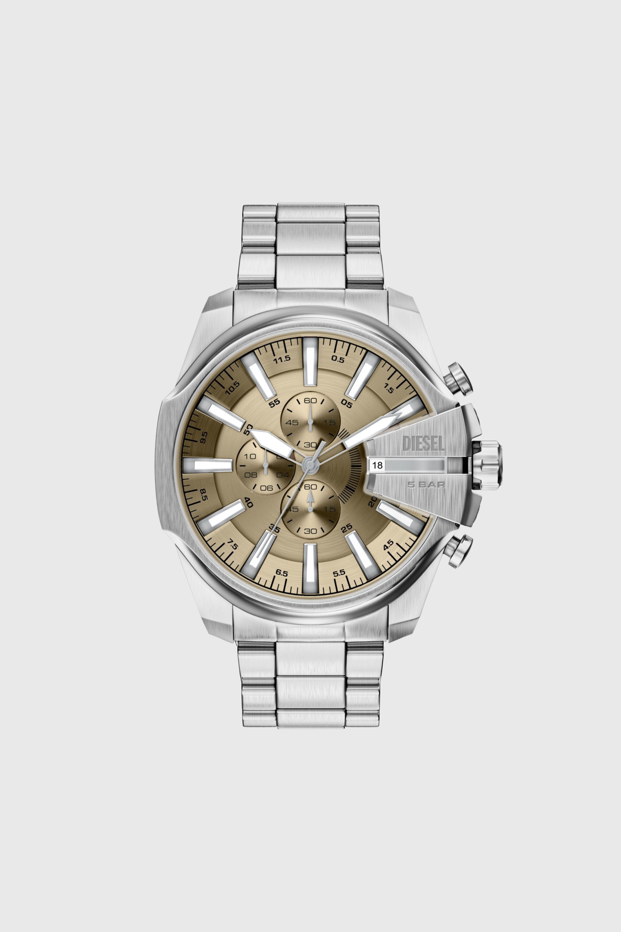Diesel - DZ4702 WATCH, Male's Mega Chief Slim Chronograph Stainless Steel Watch in シルバー - 1