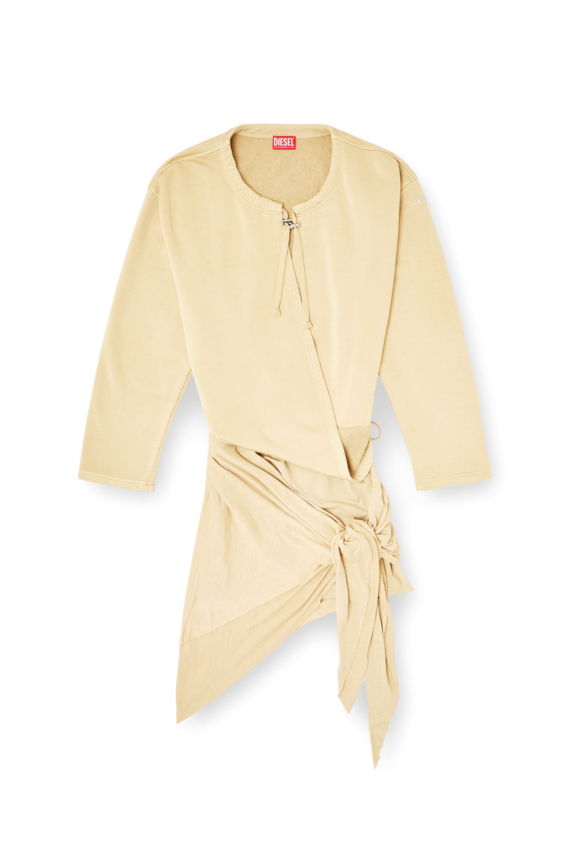 Diesel - D-CREED, Female's Draped dress with ruched skirt in ライトブラウン - 3