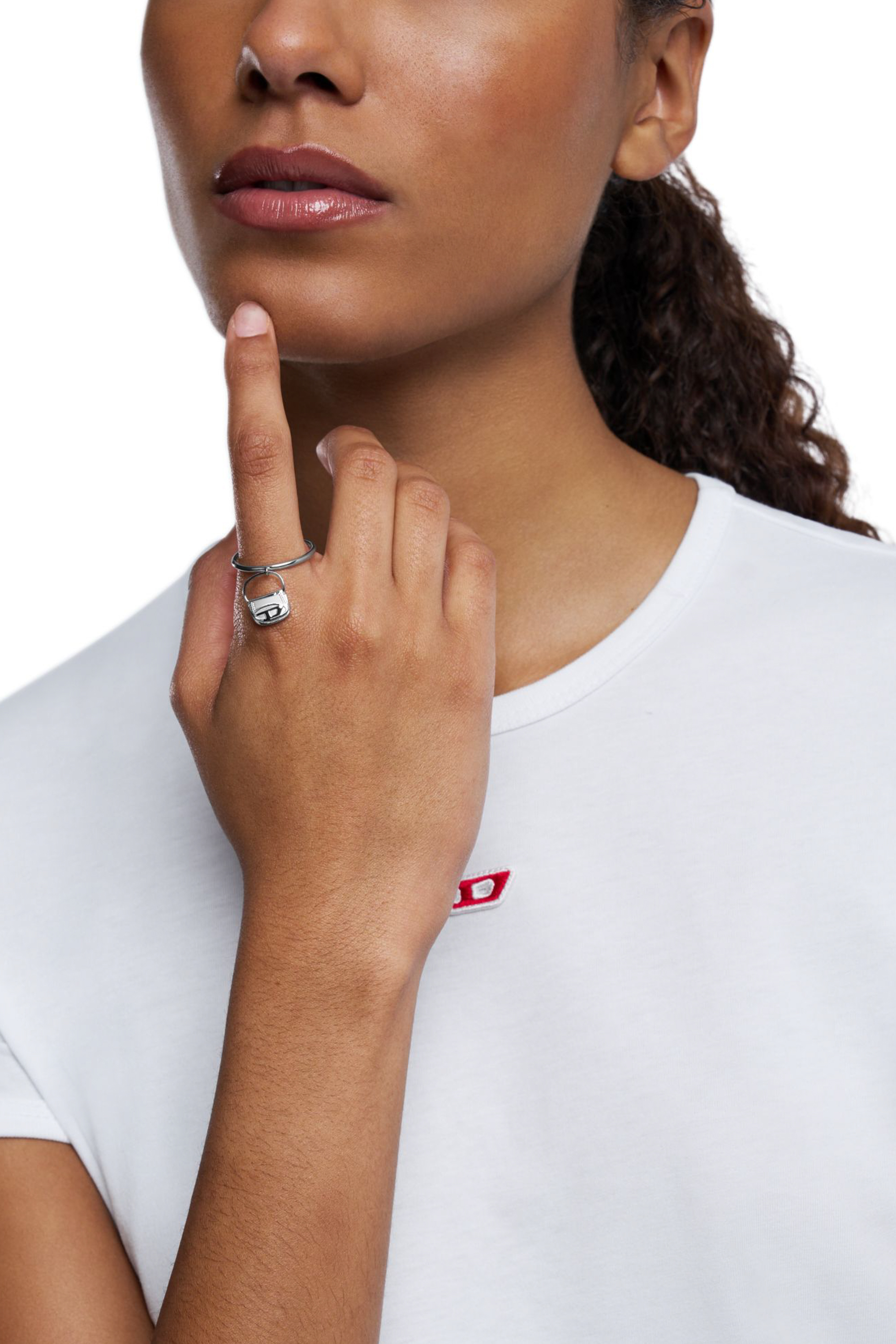 Diesel - DX1619040 JEWELLERY, Unisex's Stainless steel 1dr bag charm ring in シルバー - 4