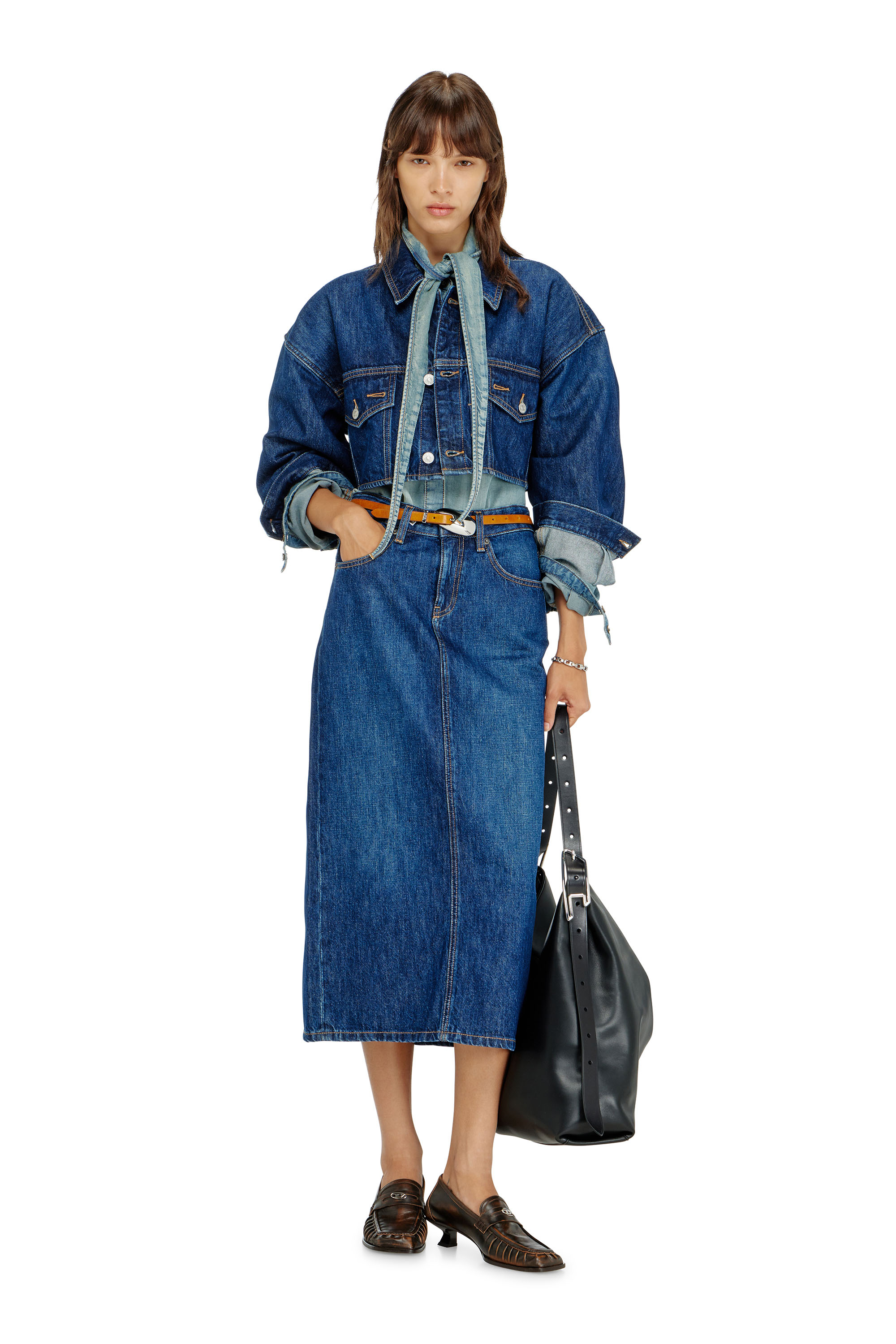 Diesel - DE-MALLEY, Female's デニムジャケット in ミディアムブルー - 1