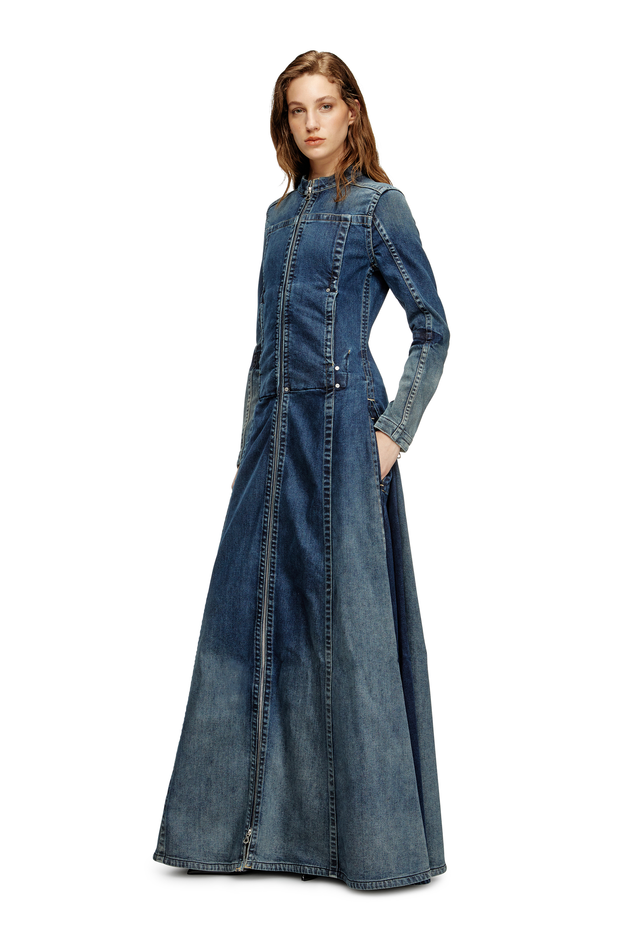 高品質の人気 DE-RO1-RE-FSG Maxi denim｜ブルー｜ウィメンズ Rehab in dress ワンピース