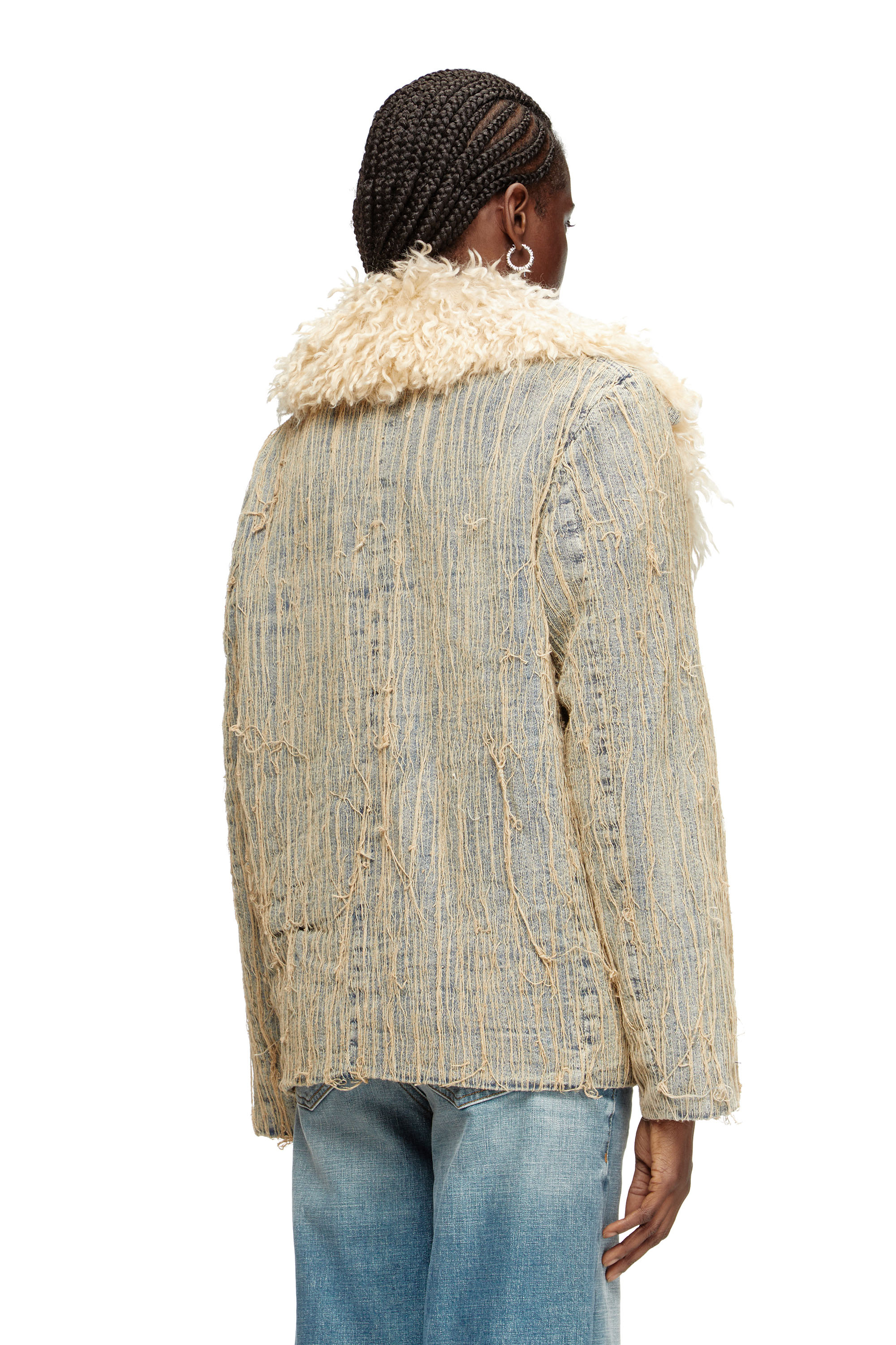 Diesel - DE-ACONIC-S, Female's Jacket in floating-thread jacquard denim in ライトブルー - 5