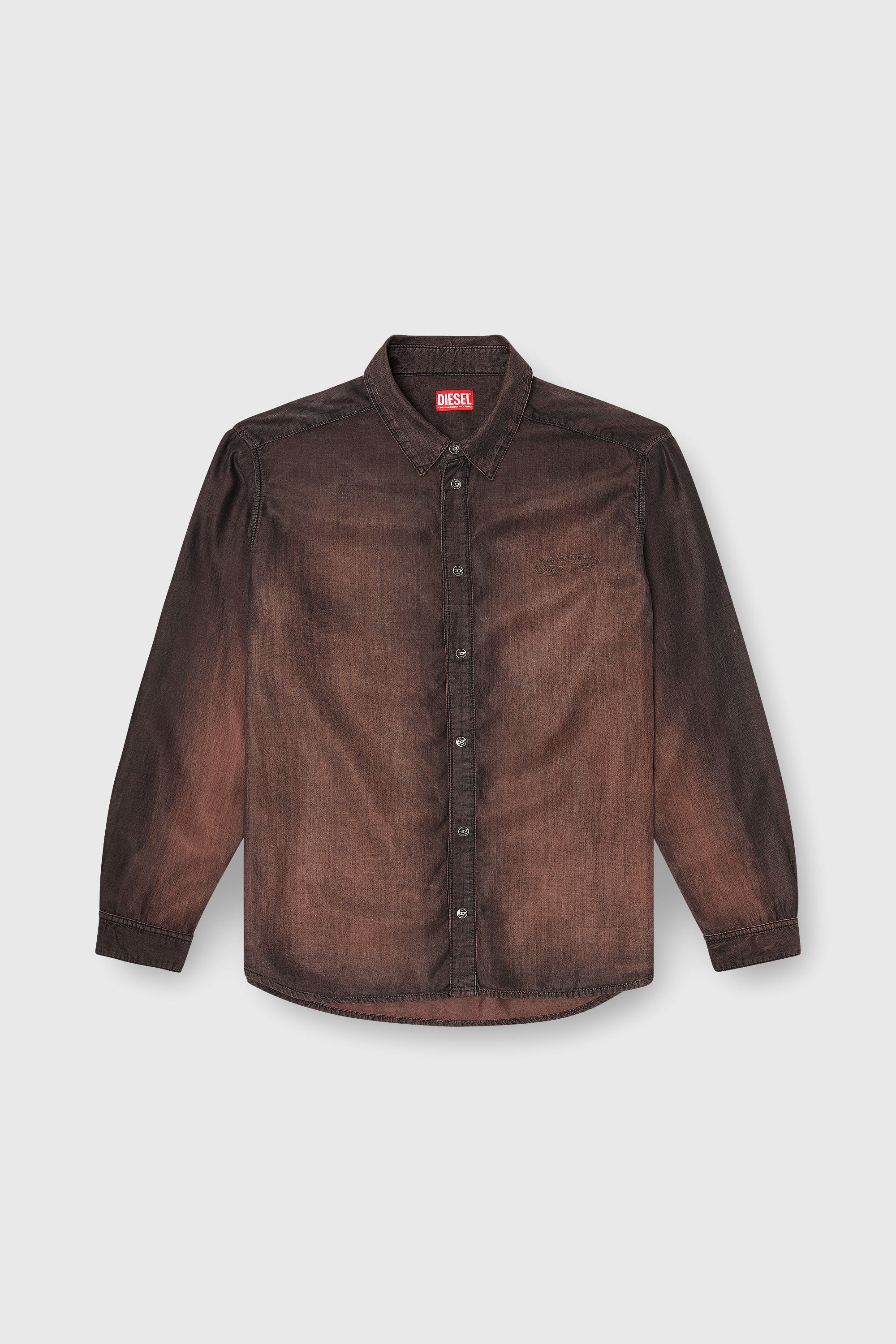 Diesel - D-SIMPLY-S16, Male's デニムシャツ in ブラウン - 2