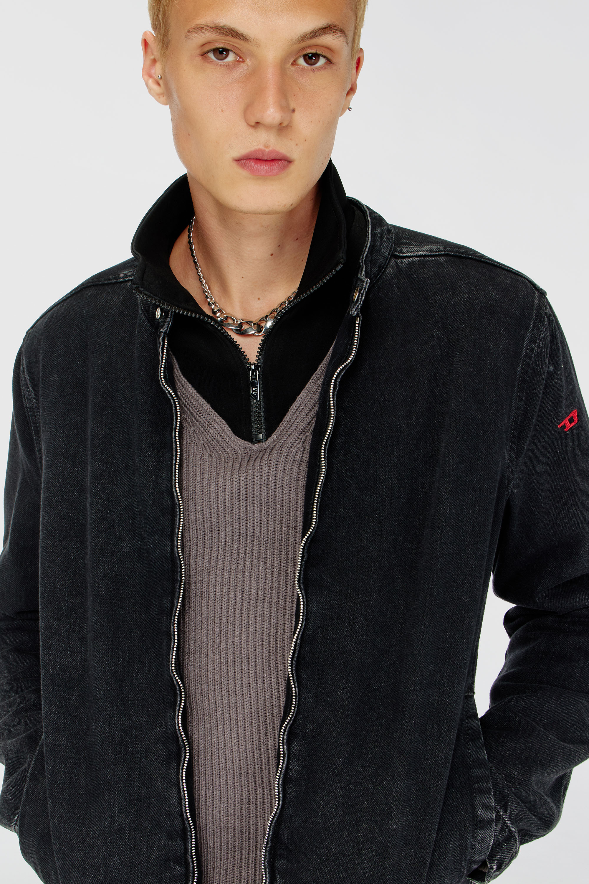Diesel - D-GLORY, Male's デニムジャケット in ブラック - 4