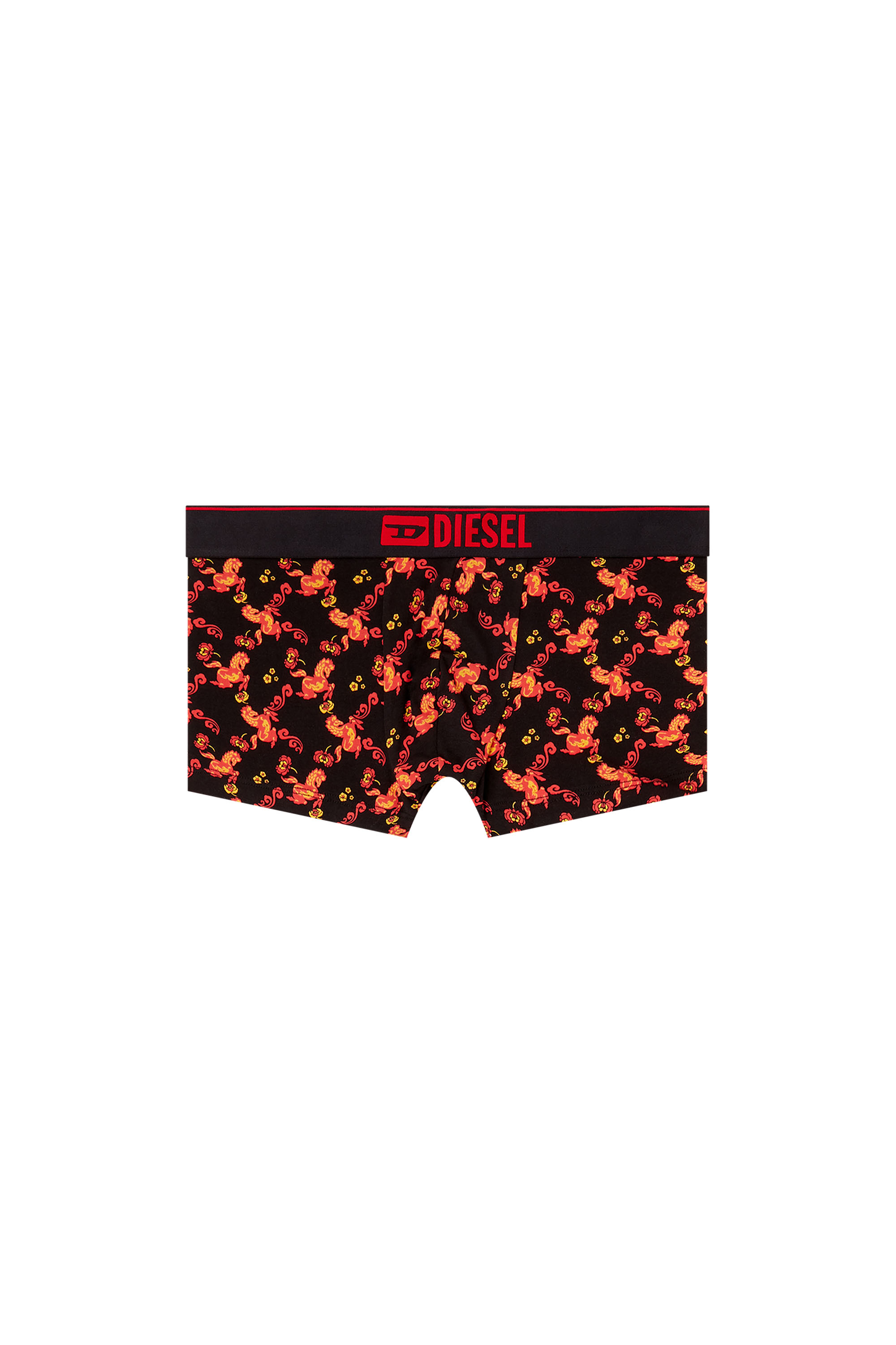 Diesel - DAMIEN-GFT, Male's Boxer briefs in cotton with all-over print in ブラック/レッド - 4