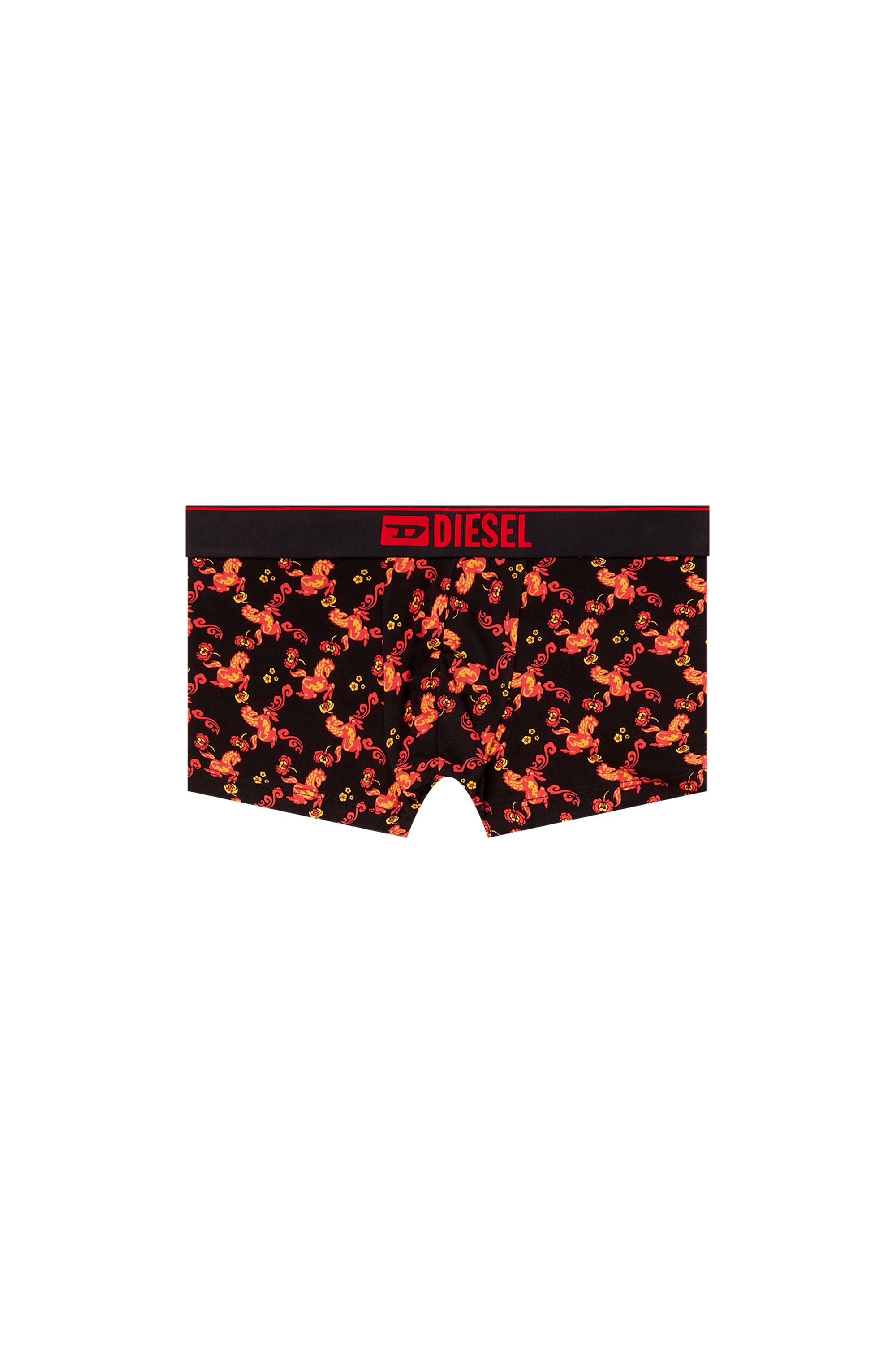 Diesel - DAMIEN-GFT, Male's Boxer briefs in cotton with all-over print in ブラック/レッド - 2