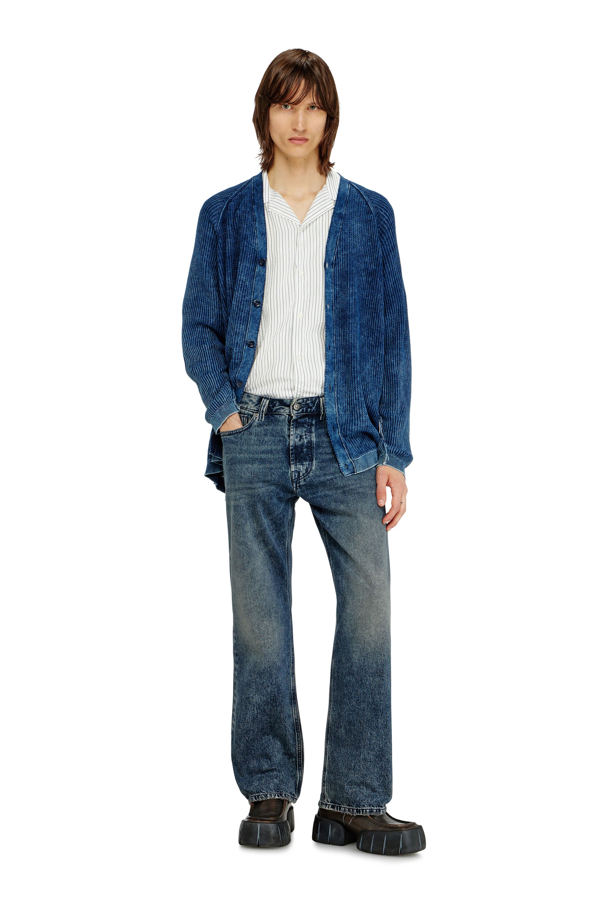 Diesel - Male's Relaxed Jeans 1980 D-Eeper 09N68, ダークブルー - 1