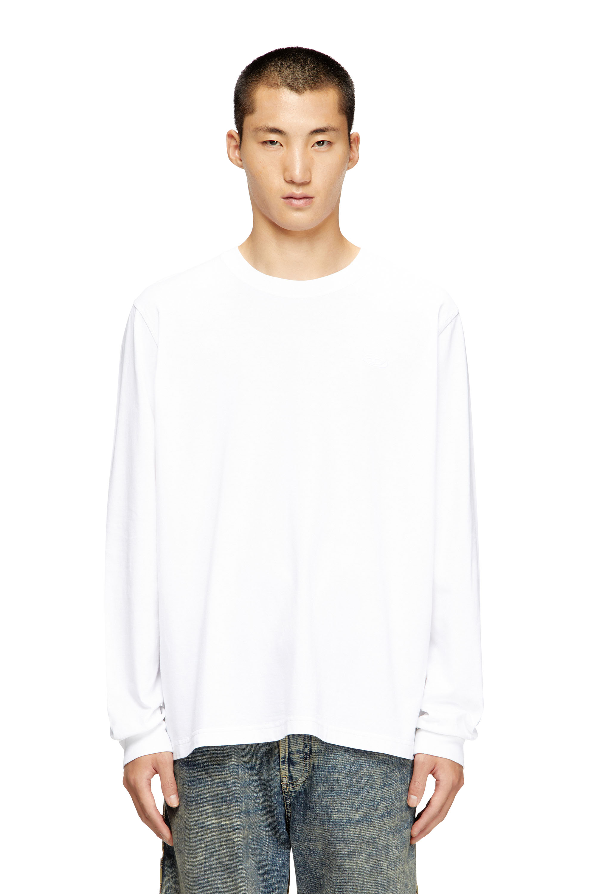 Diesel - T-ADJUST-LS-T1, Male's 長袖Tシャツ in ホワイト - 3