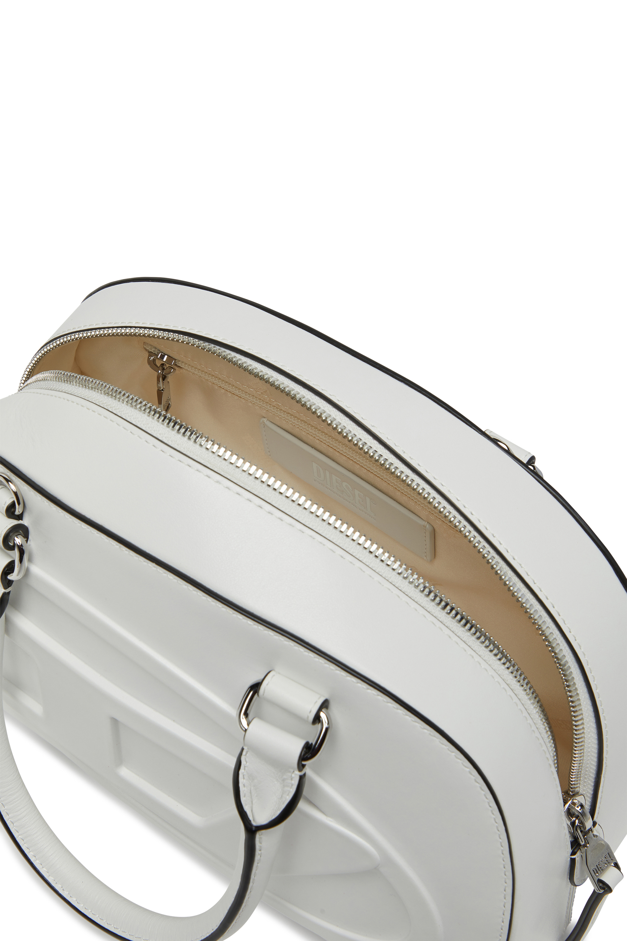 Diesel - 1DR DOME TOP HANDLE, Female's Leather bowling bag in ホワイト - 4