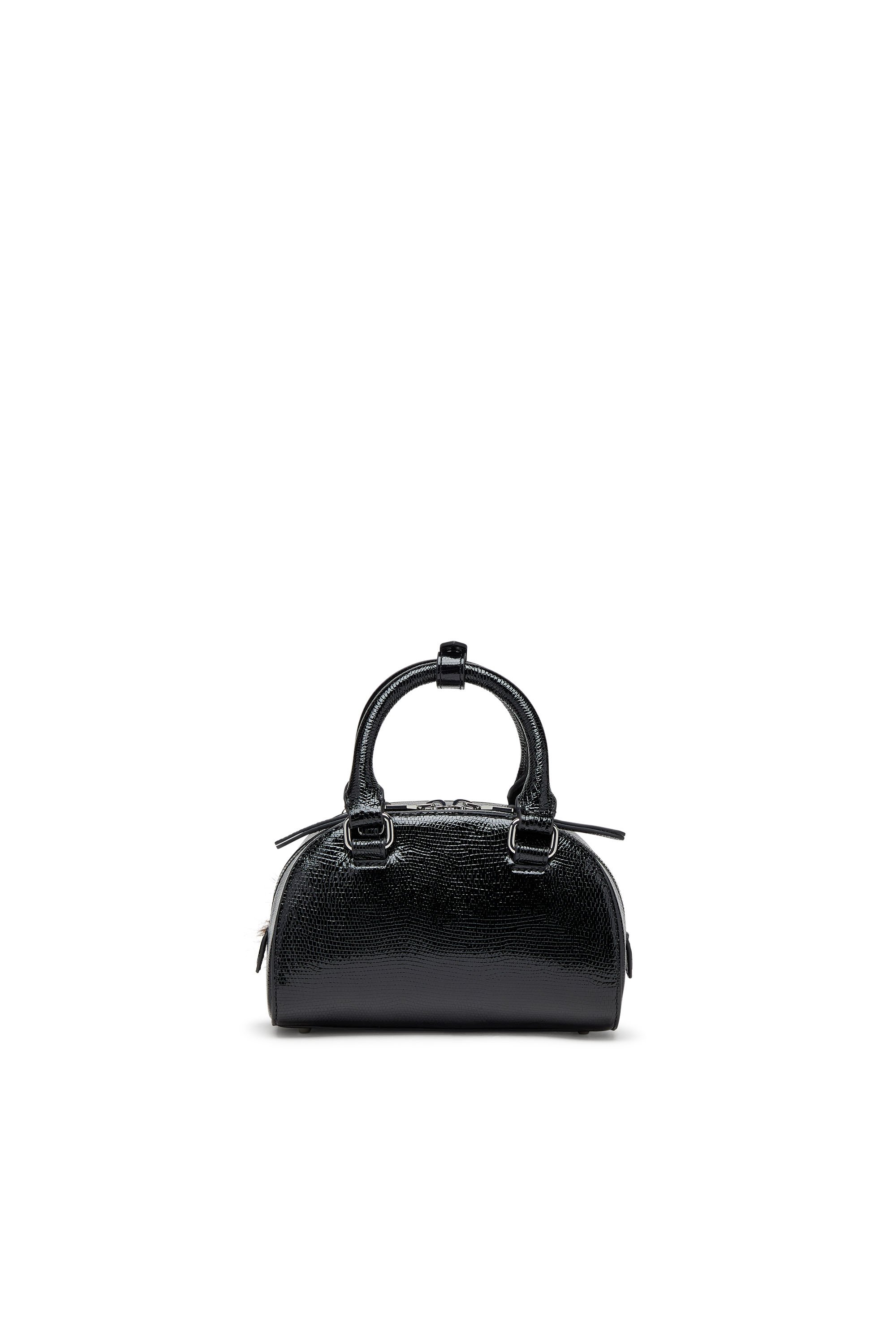 Diesel - 1DR DOME CROSSBODY, Female's 1DR Dome-Mini bowling bag in embossed leather in ブラック - 2