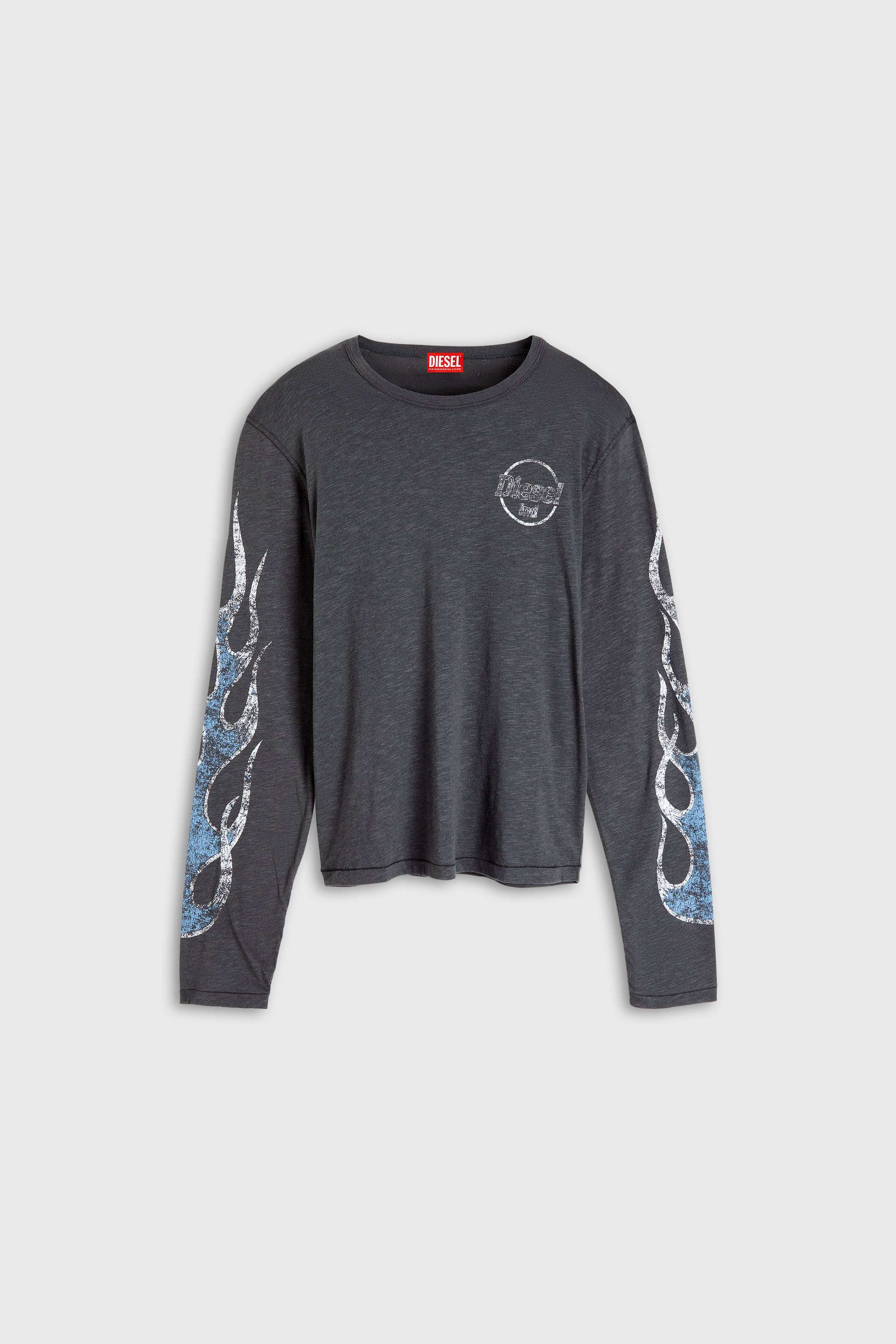Diesel - T-NOTS-LS, Male's 長袖Tシャツ in ダークグレー - 2