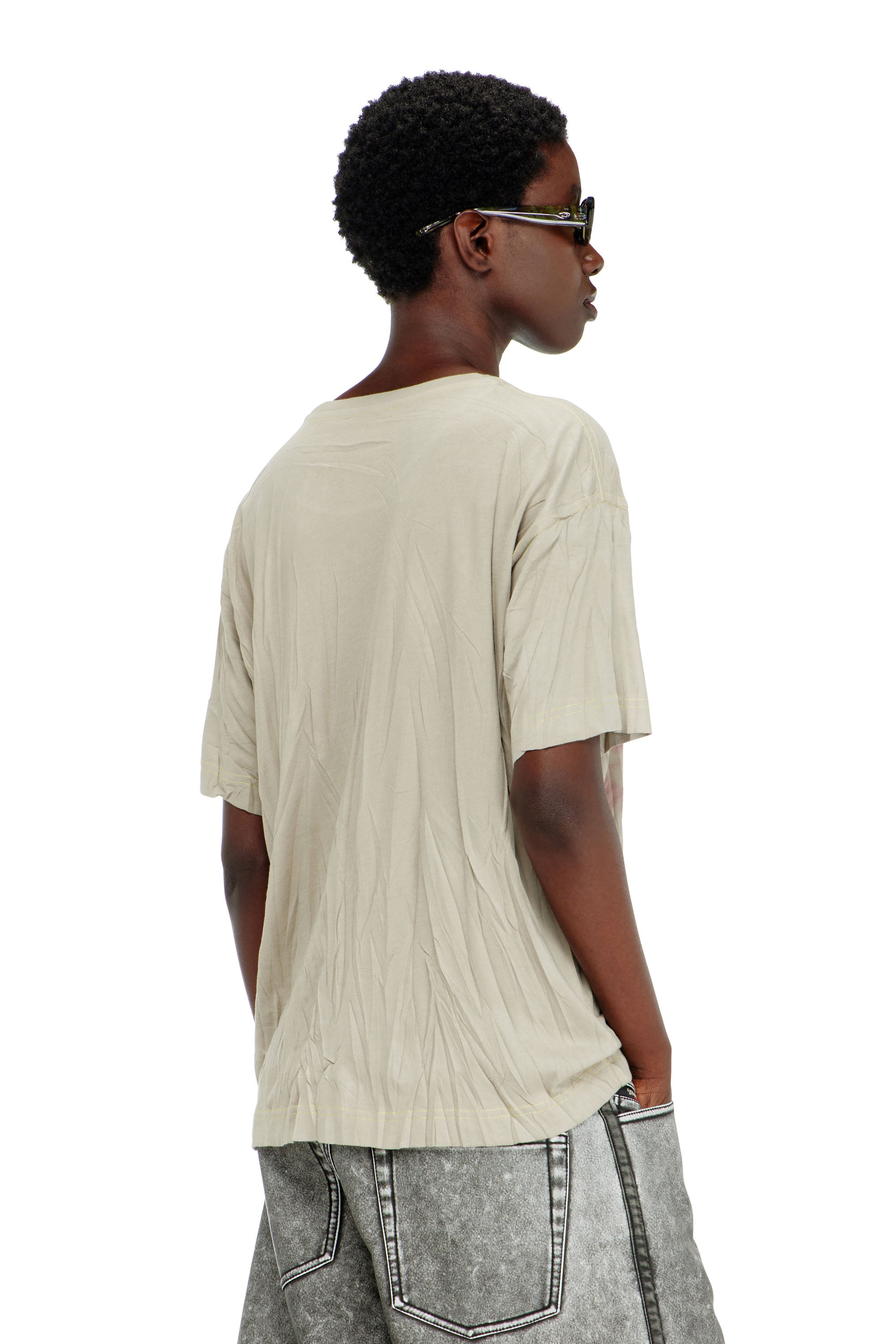Diesel - T-NORMY-AA4, Female's Tシャツ in ベージュ/ピンク - 2