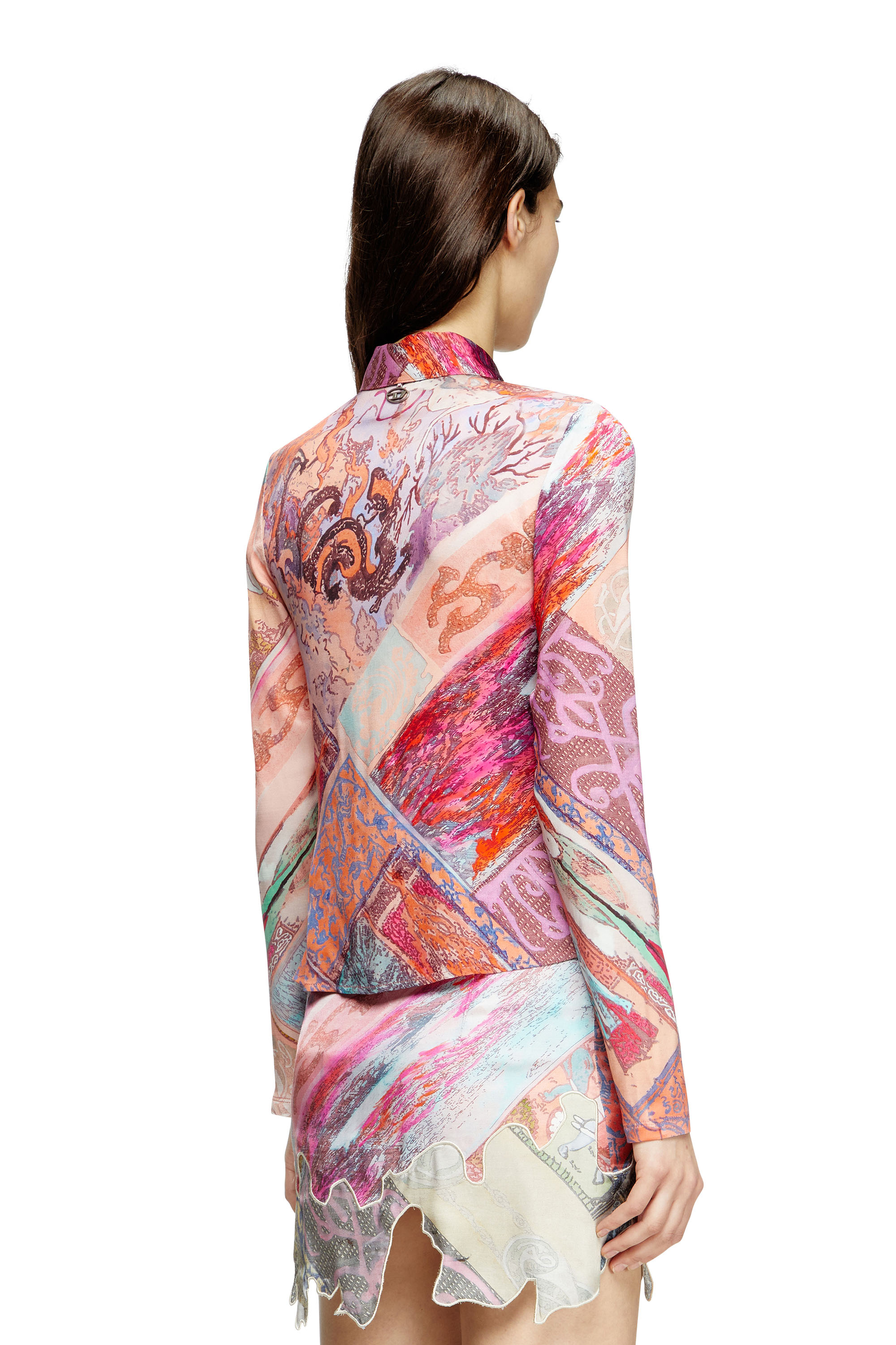 Diesel - C-AMELIA, Female's Stretch-viscose shirt with Heraldic print in null - 4
