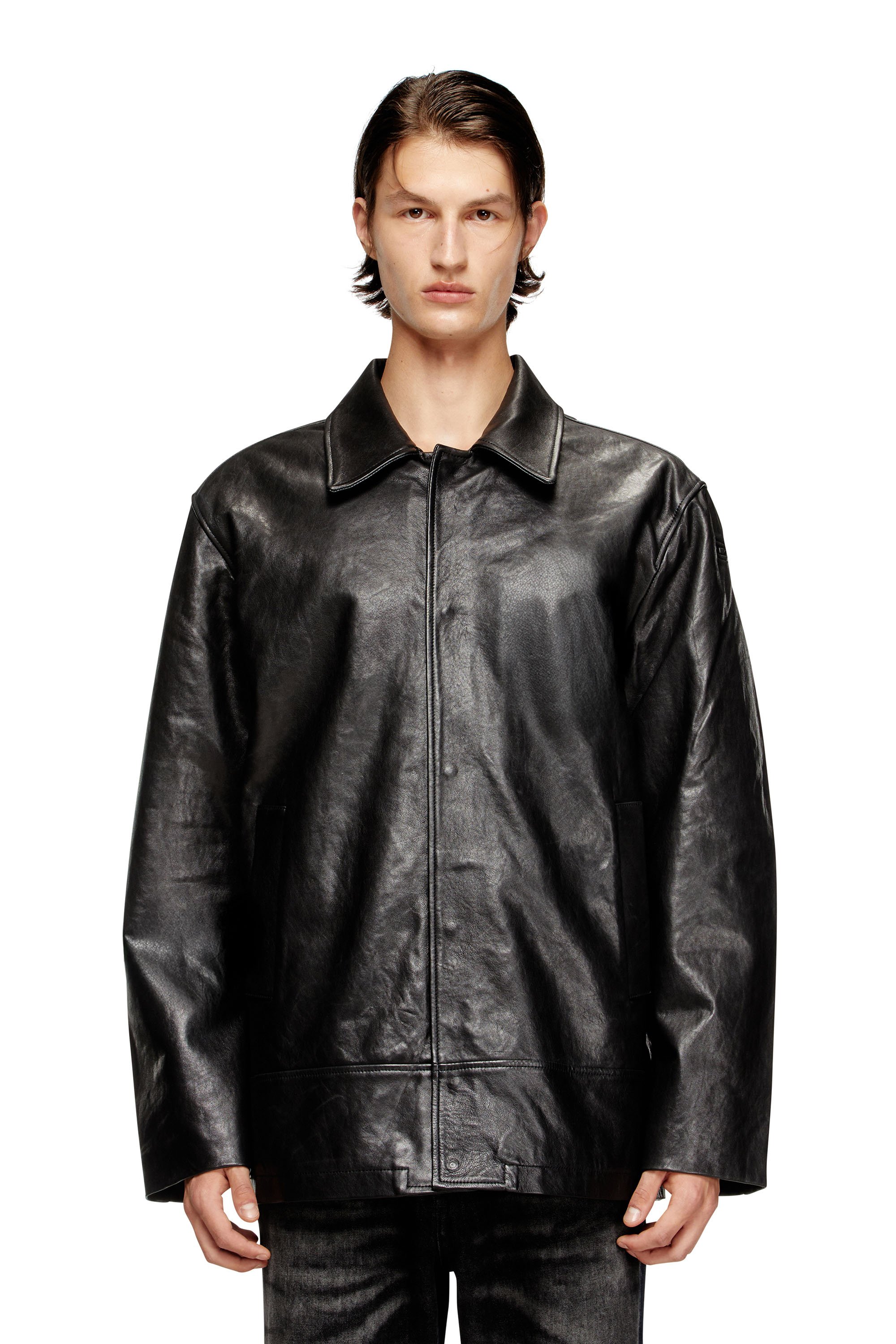Diesel - L-JESS, Male's Padded leather jacket in ブラック - 1
