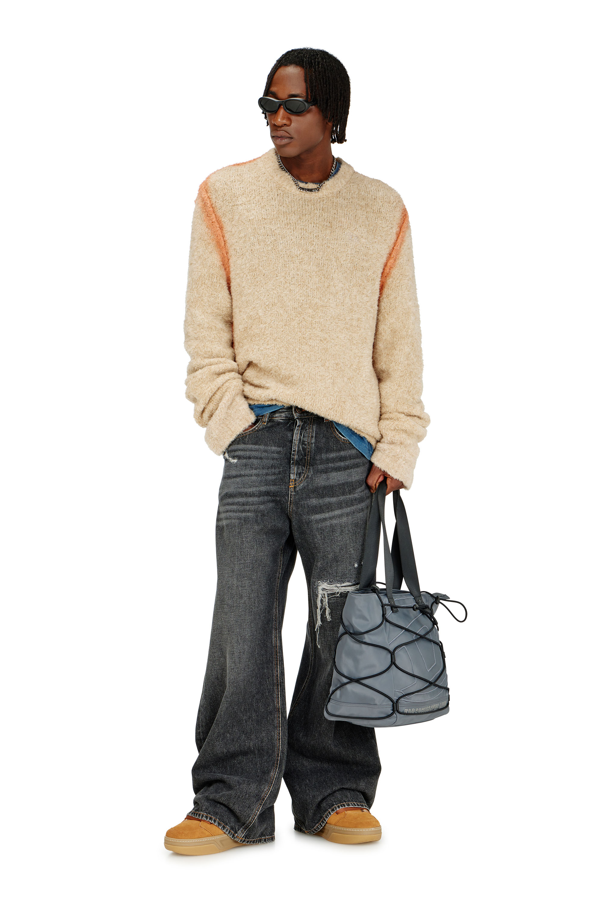 Diesel - Male's Relaxed Jeans D-Rise 007DN, ブラック/ダークグレー - 1