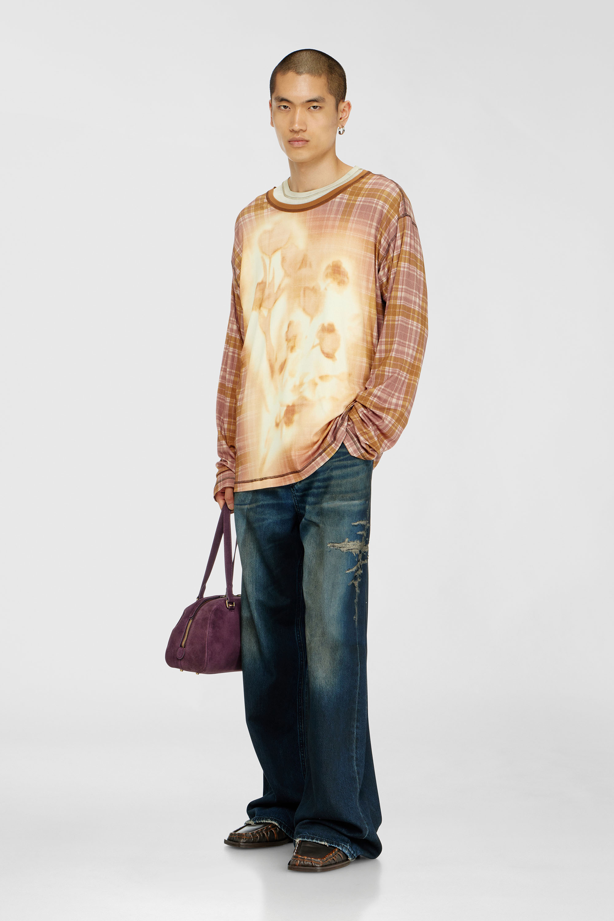 Diesel - T-JOY-LS, Male's 長袖Tシャツ in ライトブラウン - 2