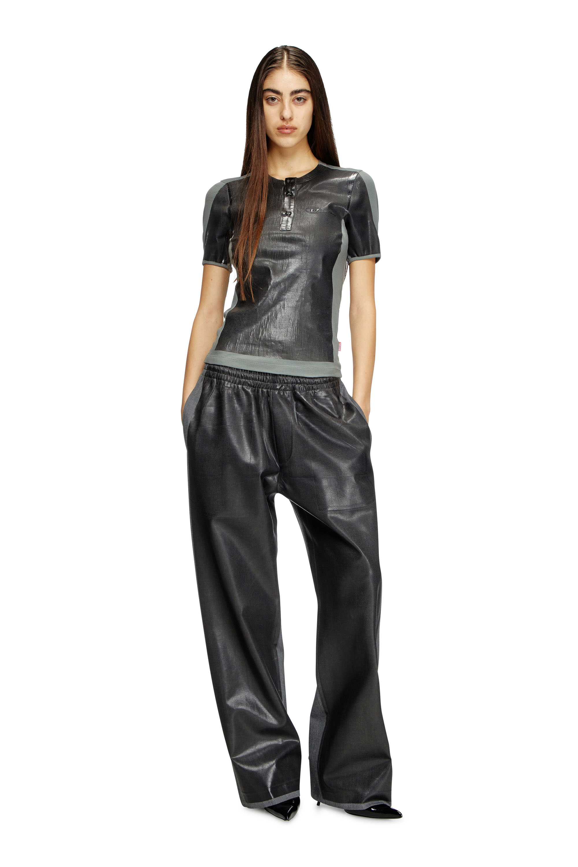 Diesel - T-RIBBER-DD, Unisex's Tシャツ in ダークグレー - 7