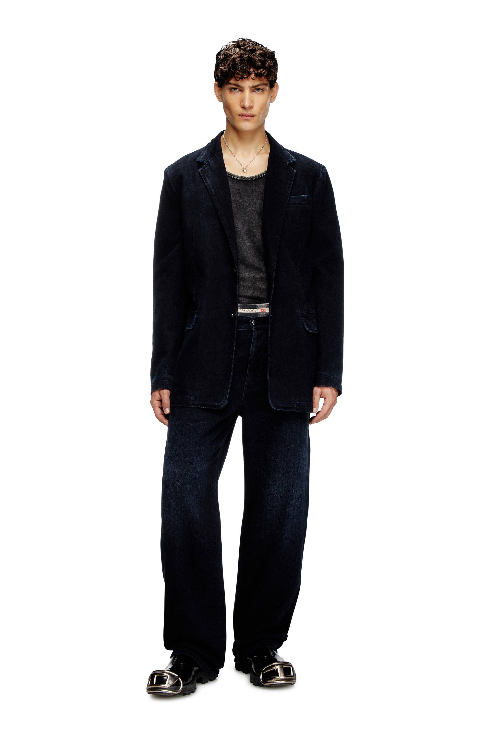 Diesel - D-REGER-D, Unisex's Blazer in lightly treated denim in ダークブルー - 2