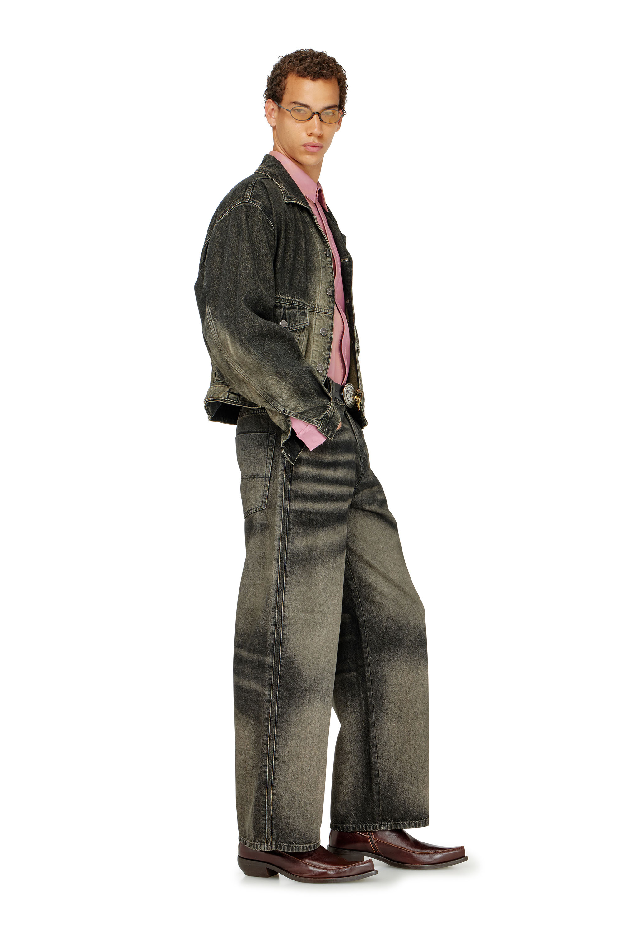 Diesel - Unisex's Relaxed Jeans 1982 D-Hakou 09R33, ブラック/ダークグレー - 2