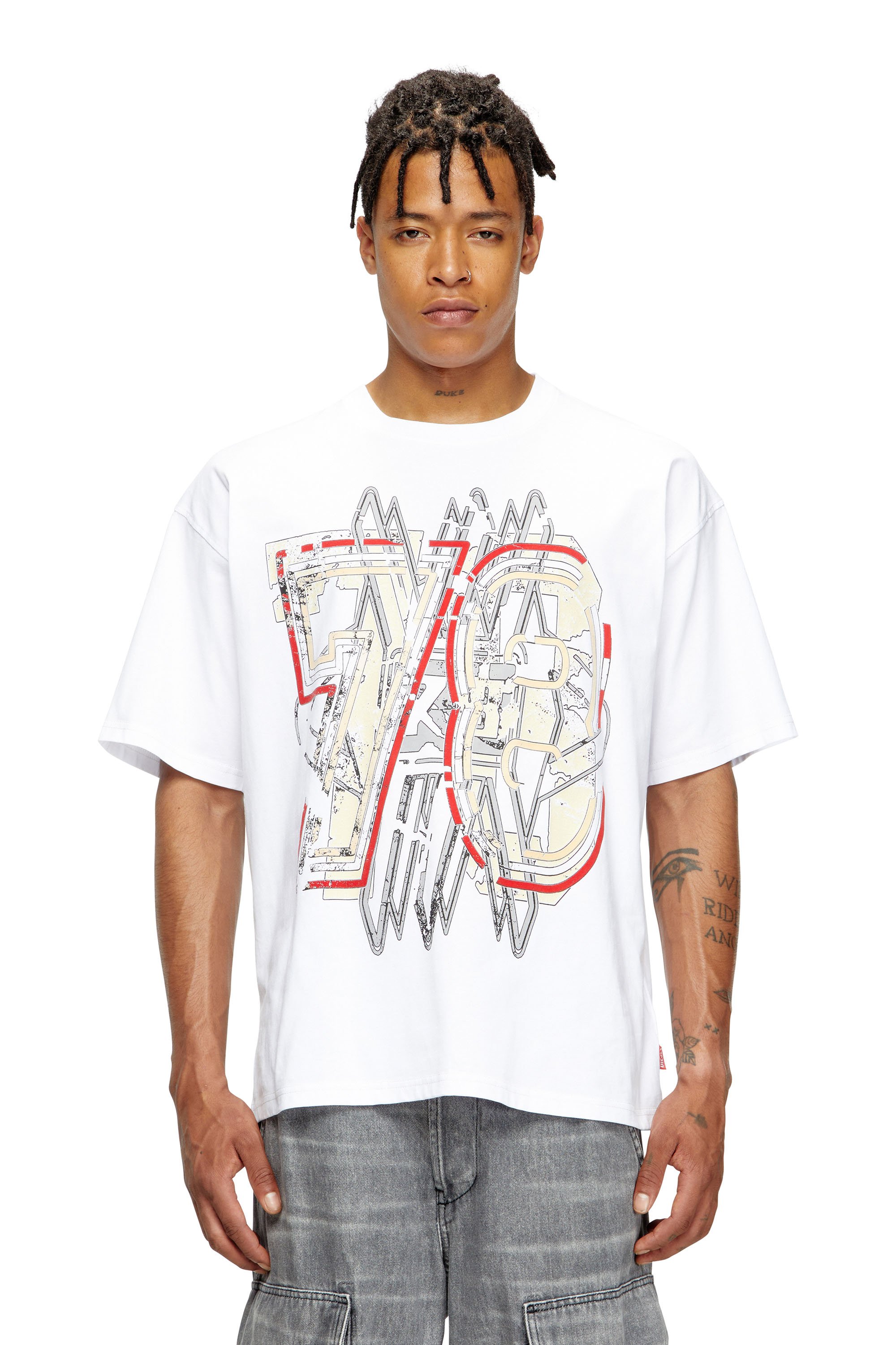 Diesel - T-BOXT-T8, Male's T-shirt with 78 print in ホワイト - 1