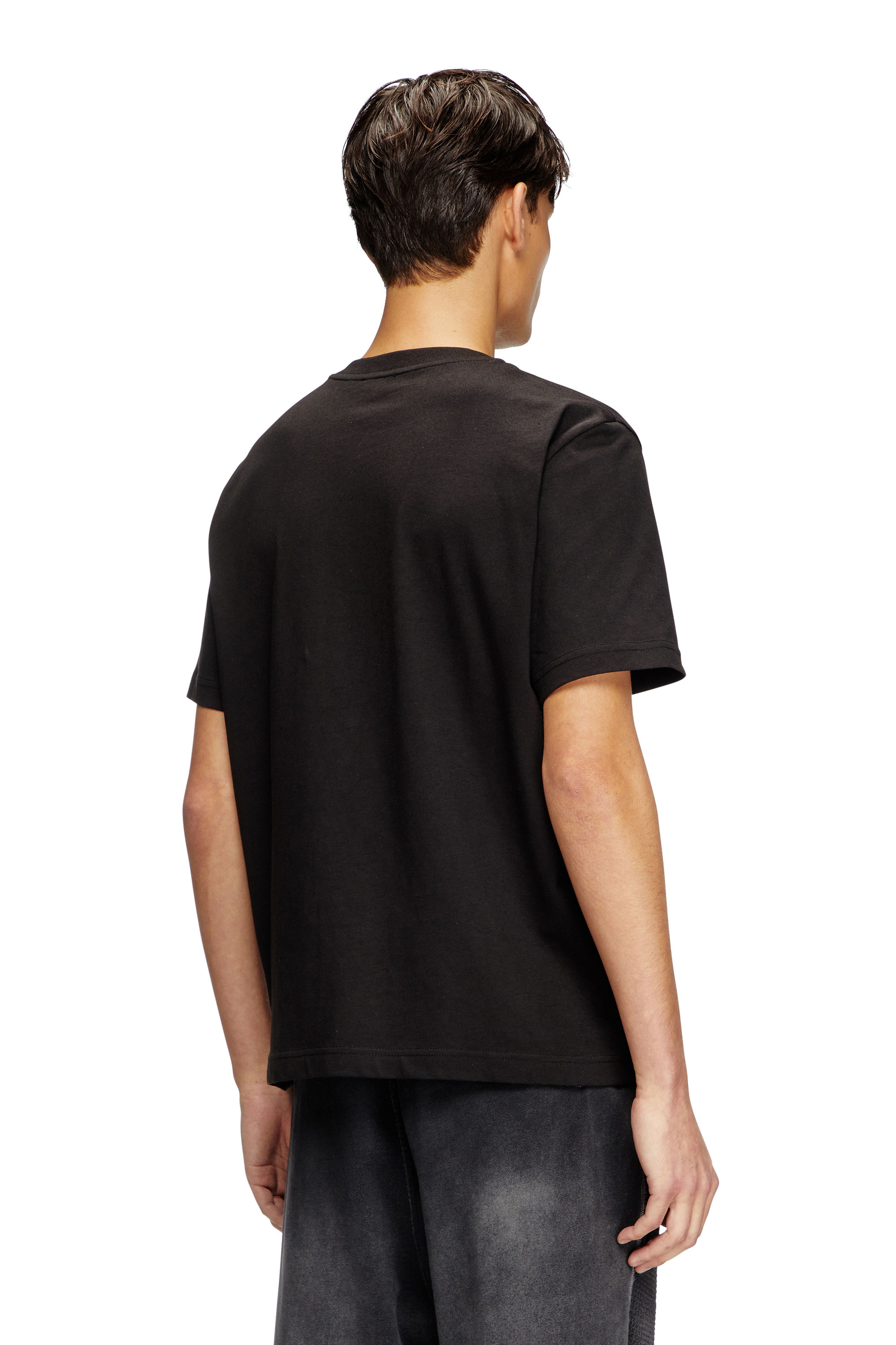 Diesel - T-ADJUST-BIGOVAL, Male's T-shirt with embossed Oval D in ブラック - 4