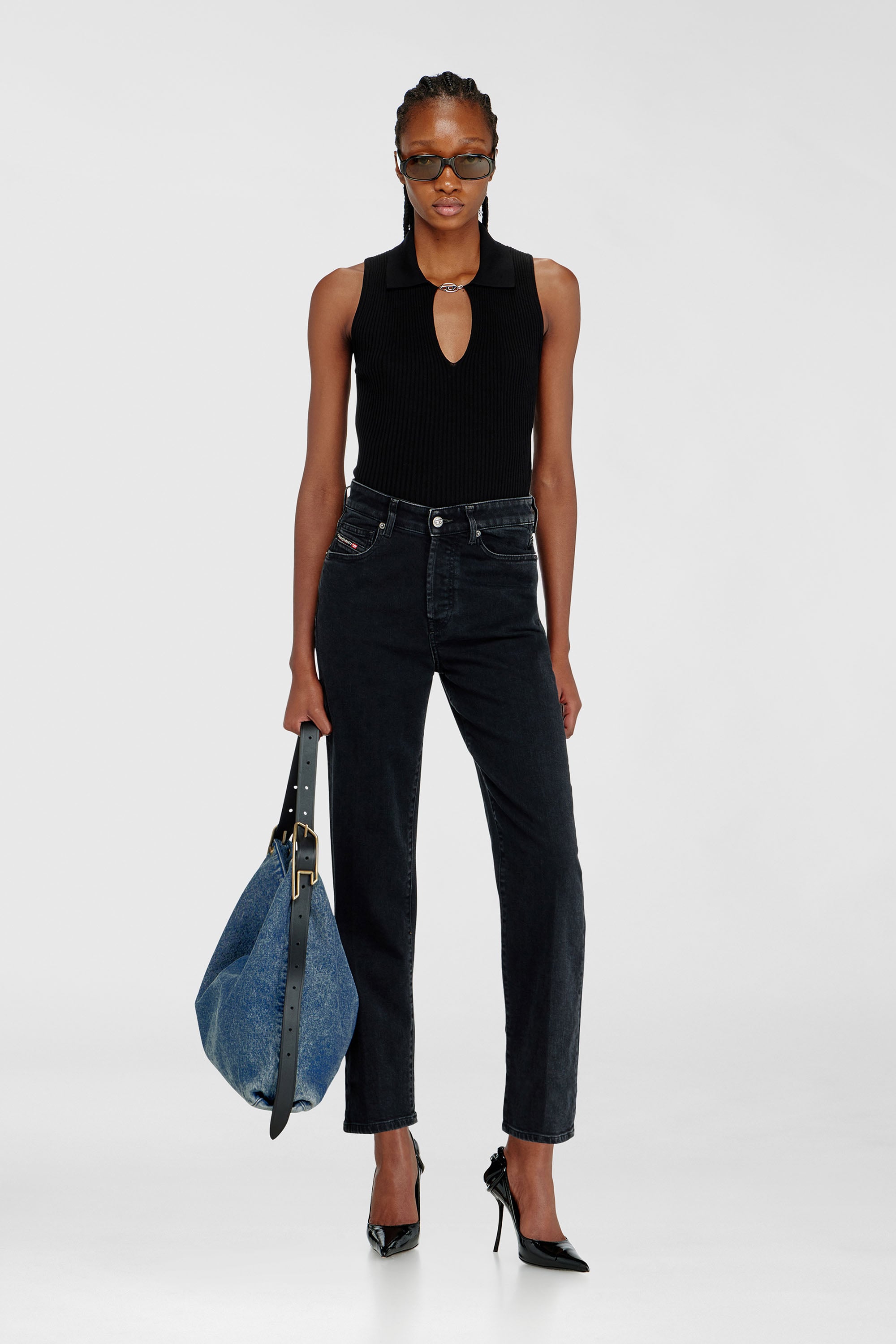 Diesel - Female's Regular Jeans 1981 D-Went 09N89, ブラック/ダークグレー - 1