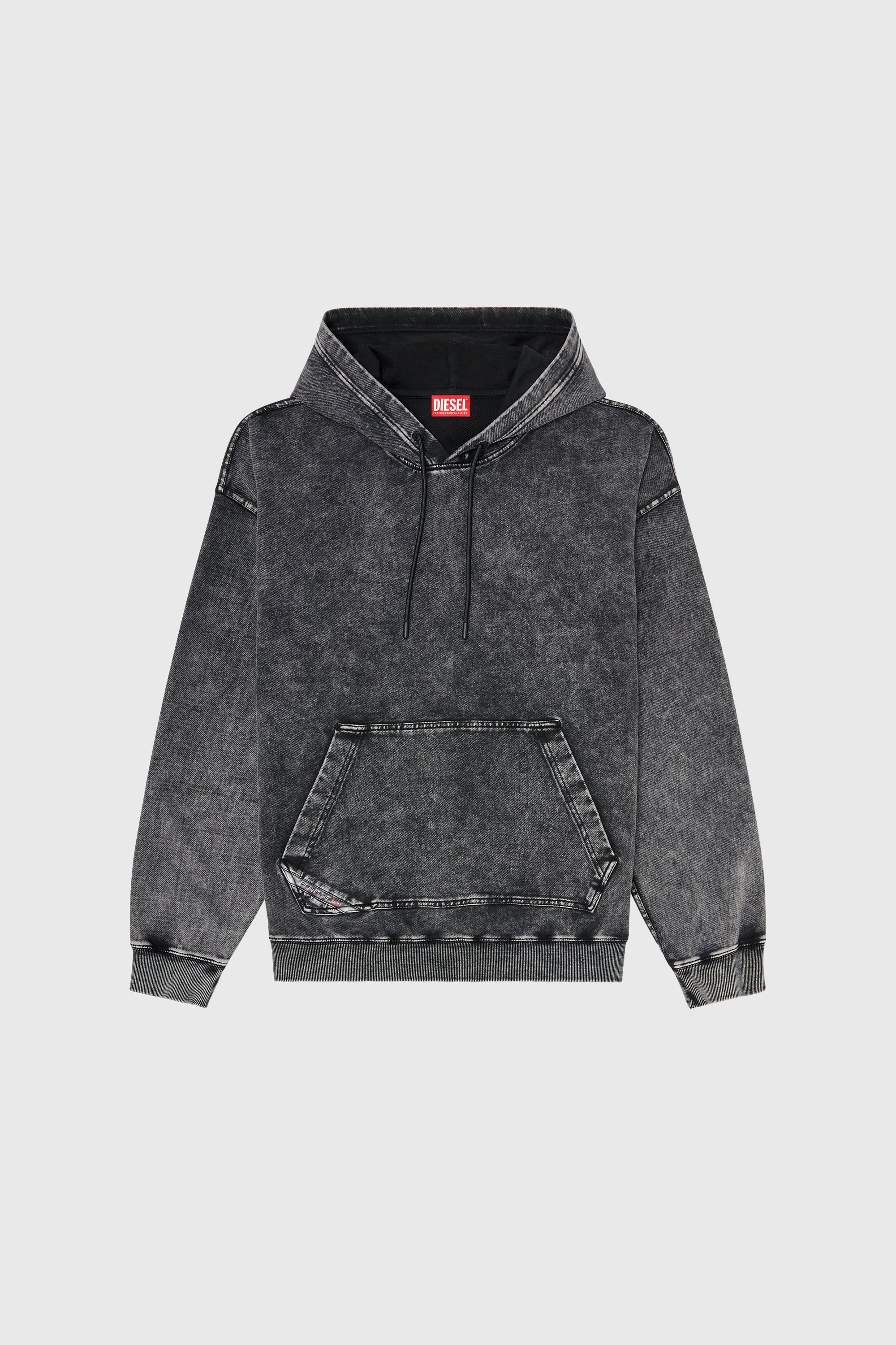 Diesel - S-BOXT-HOOD-TUK, Male's プルオーバーパーカー in ダークグレー - 2