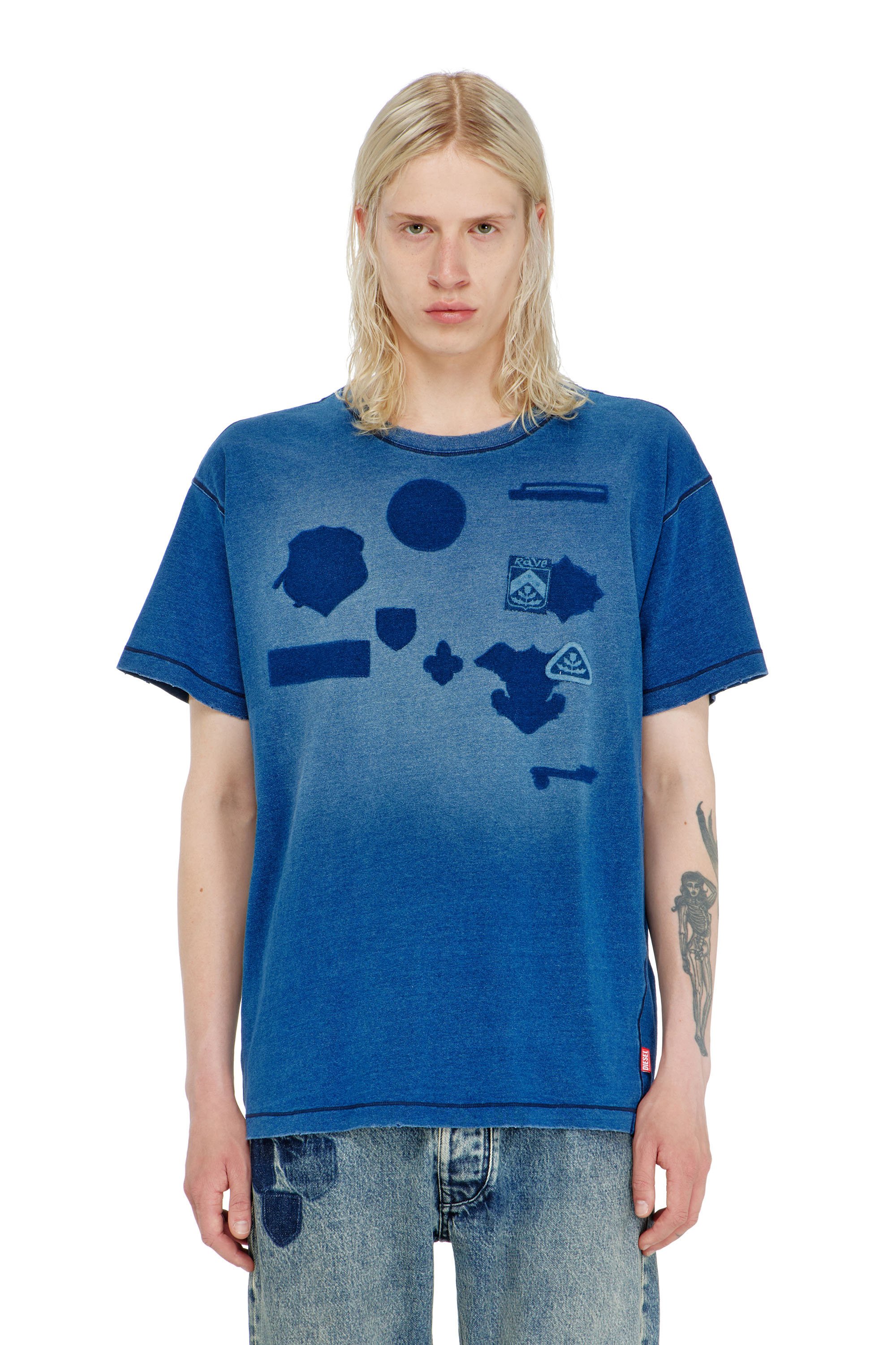 Diesel - T-NOX, Male's Tシャツ in ミディアムブルー - 5