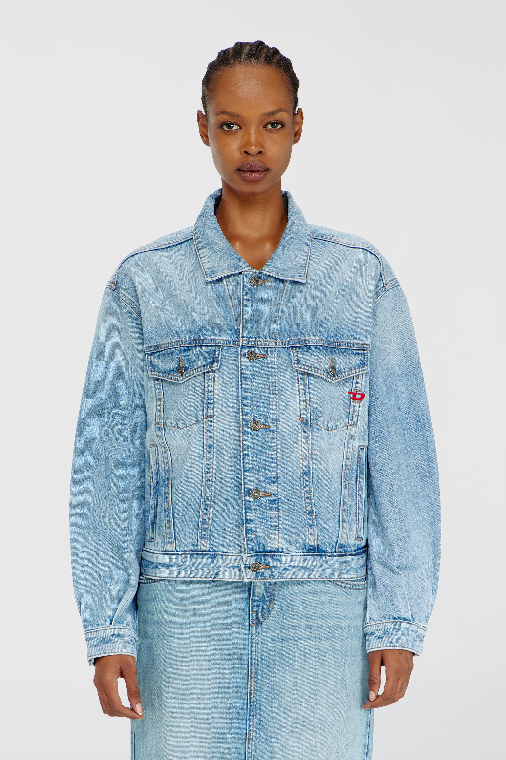 Diesel - D-RANGER, Unisex's デニムジャケット in ライトブルー - 1