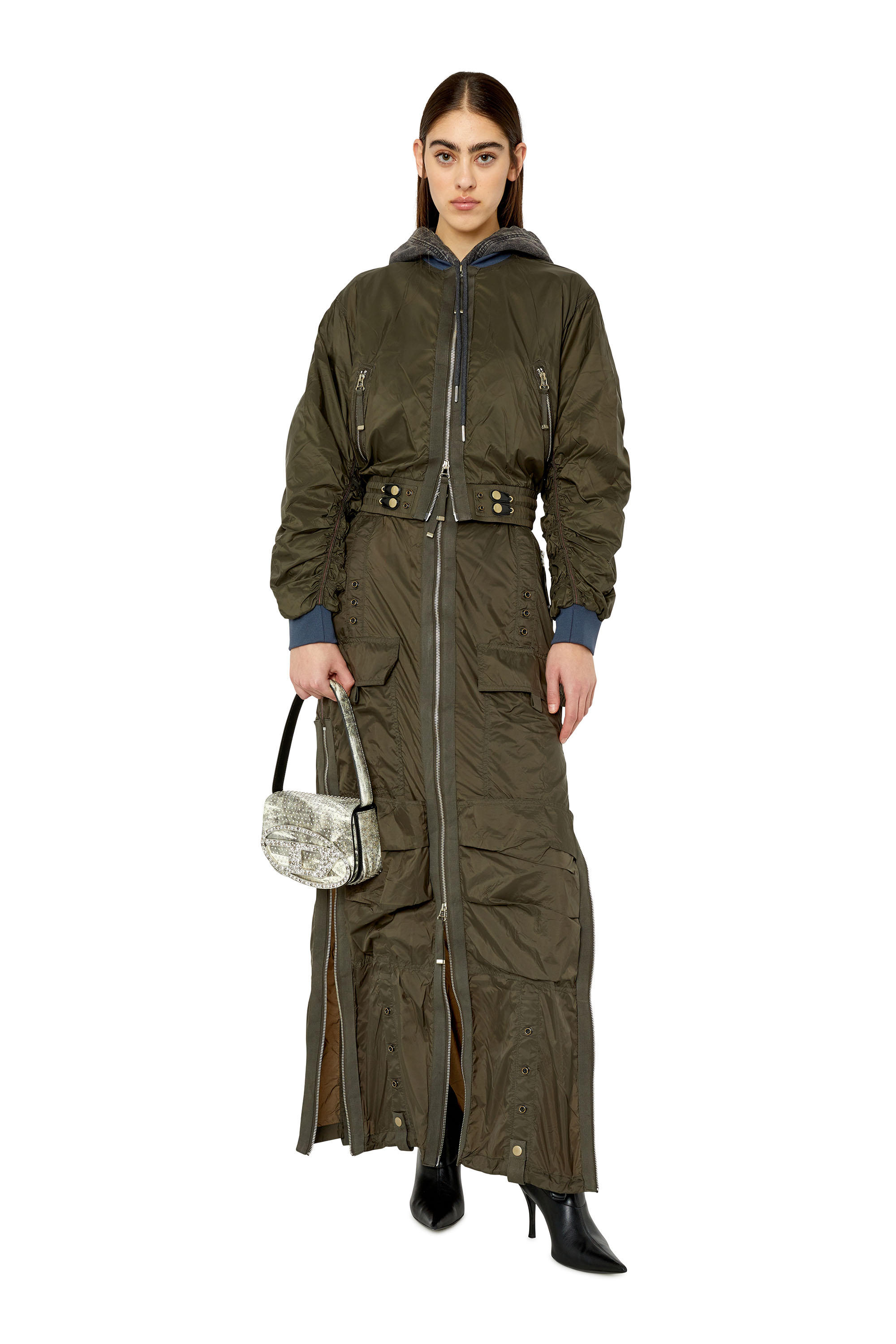 Diesel - 1DR, Female's 1DR レザー ショルダー ハンドバッグ - 1DR in ミリタリーグリーン - 1