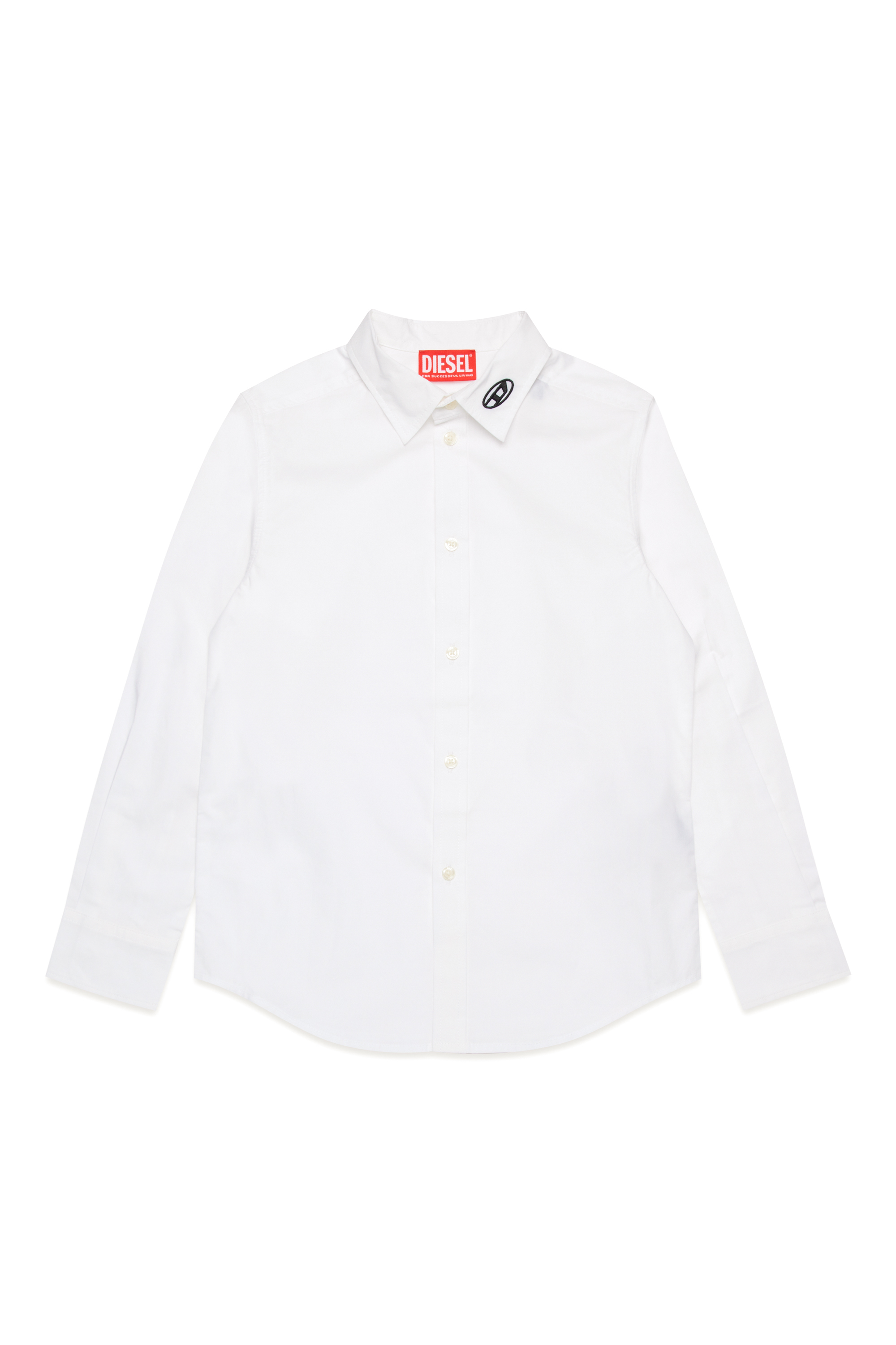 Diesel - CPINGO, Male's Long-sleeve shirt with Oval D embroidery in ホワイト - 1
