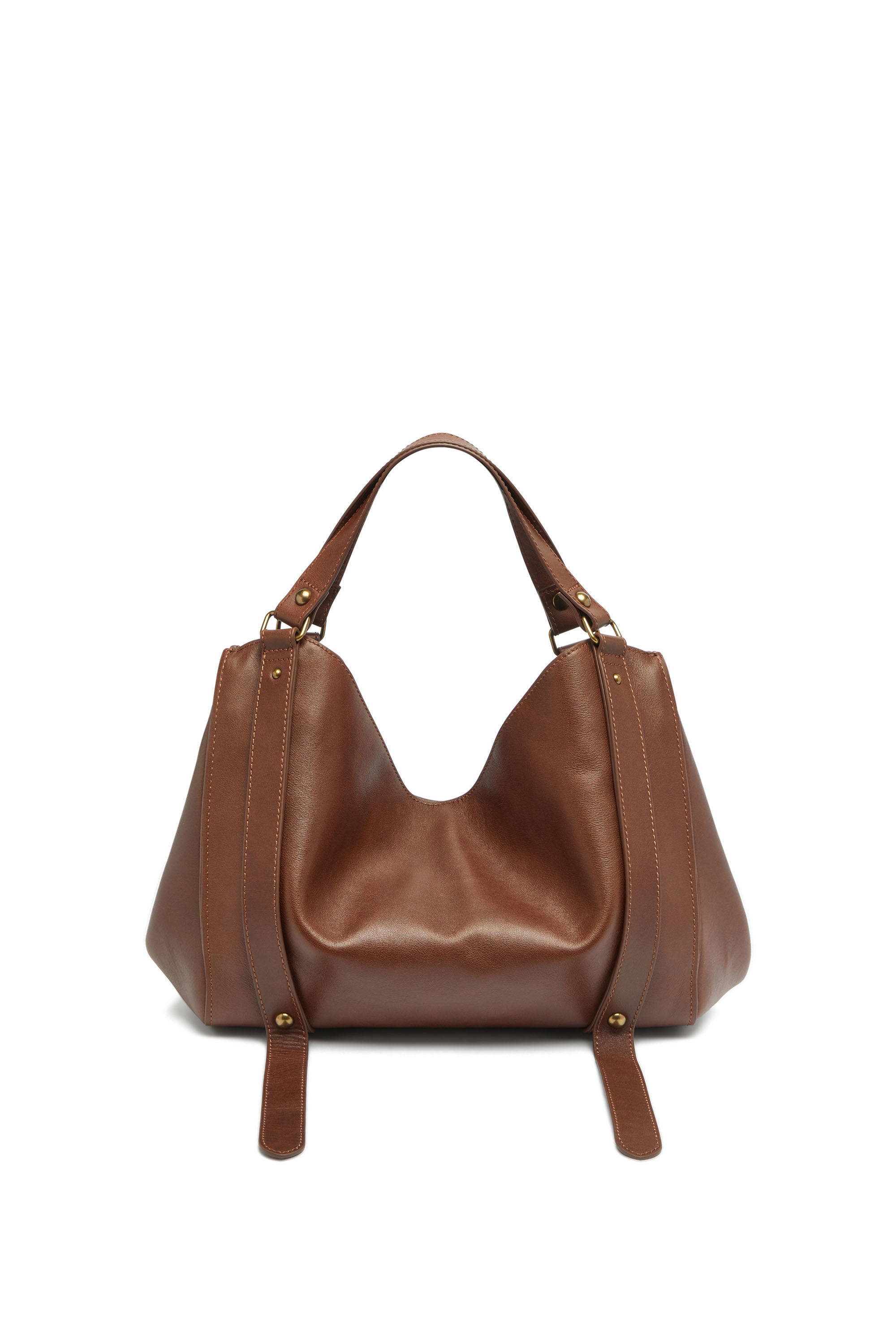 Diesel - D-ONE TOPHANDLE M, Unisex's D-One-Medium top-handle bag in treated leather in ブラウン - 3