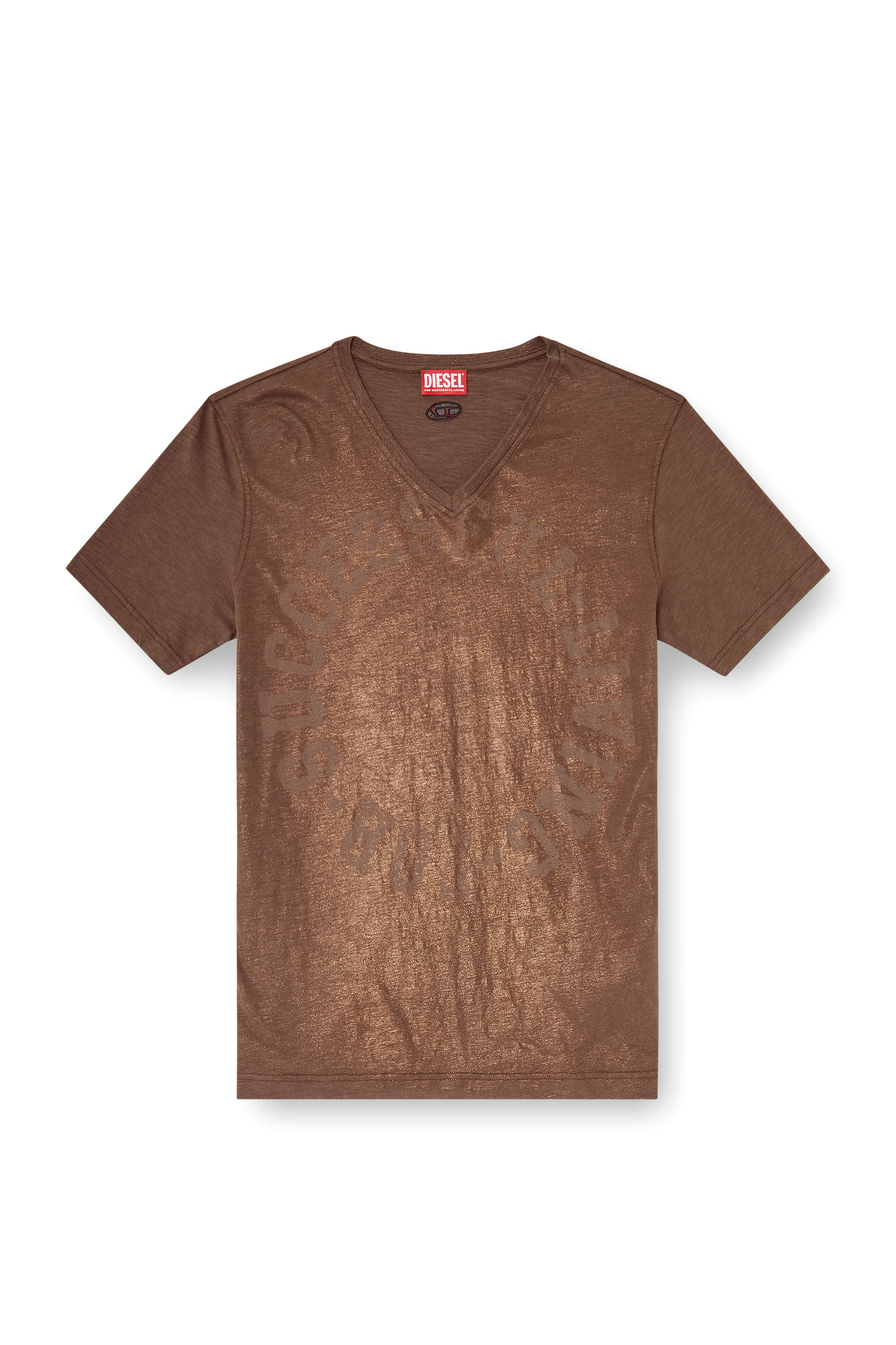 Diesel - T-ANSY-V, Male's Tシャツ in ブラウン - 2