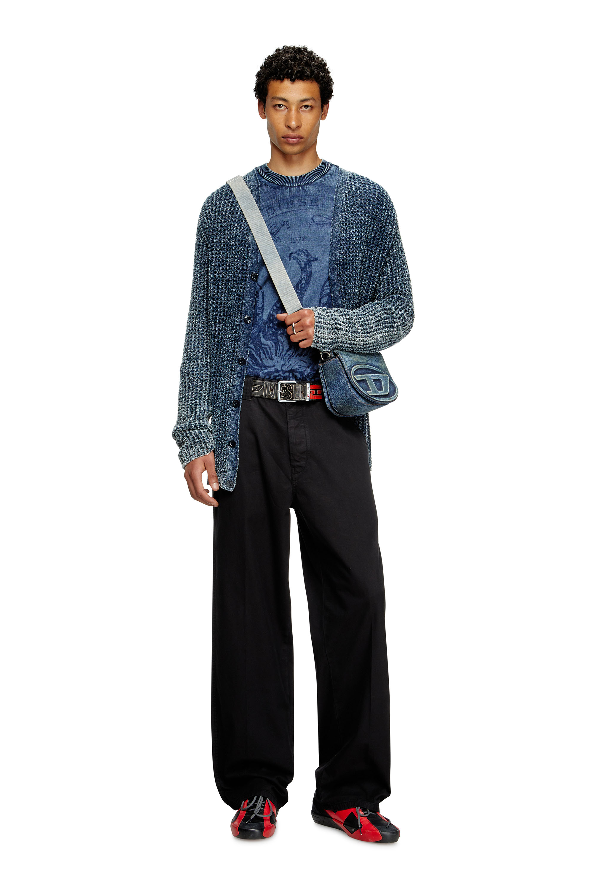 Diesel - S-SLANTE-D LOW, Male's スニーカー in ブラック/レッド - 1