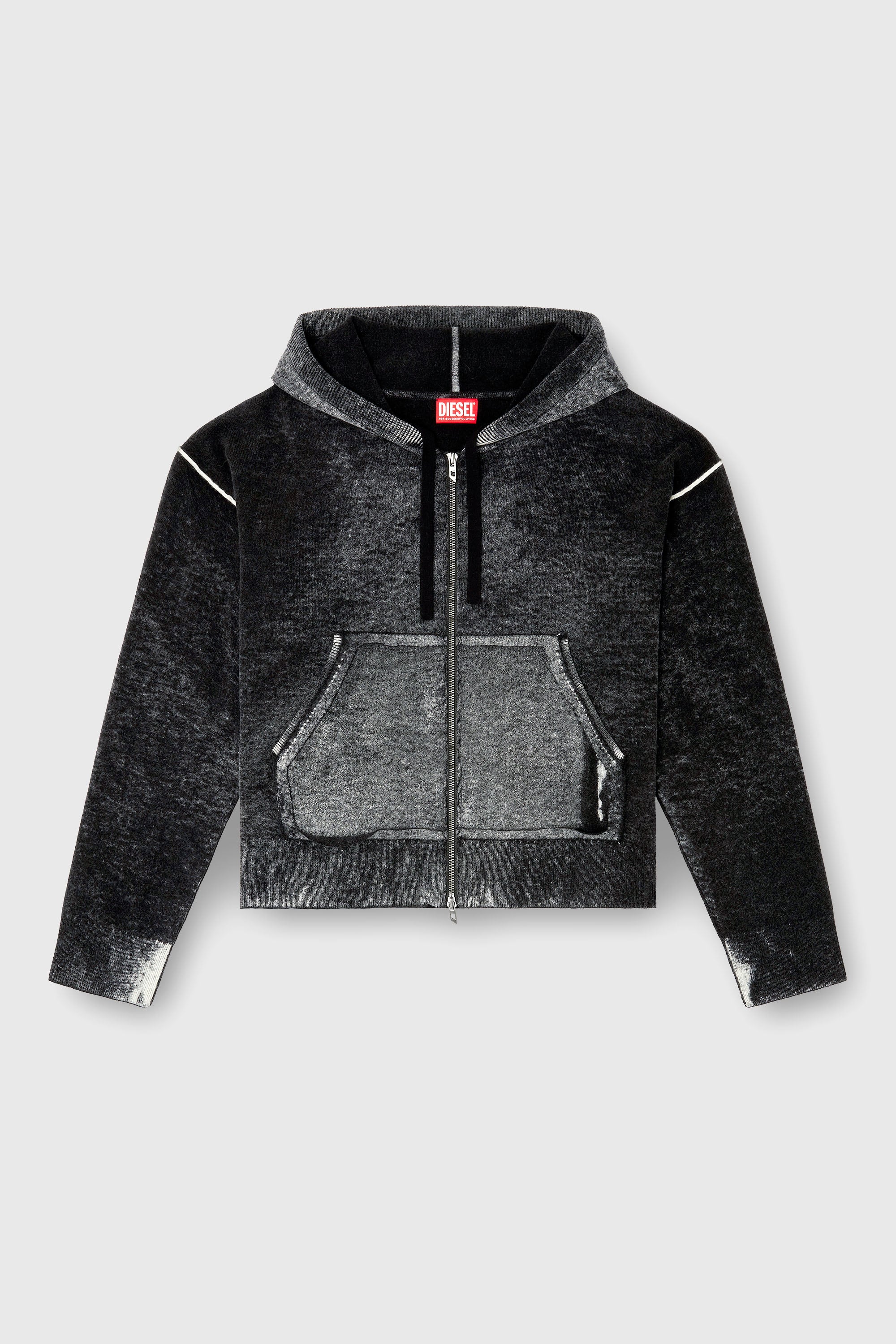 Diesel - M-HERMINE, Female's ニットパーカー in ブラック/グレー - 2