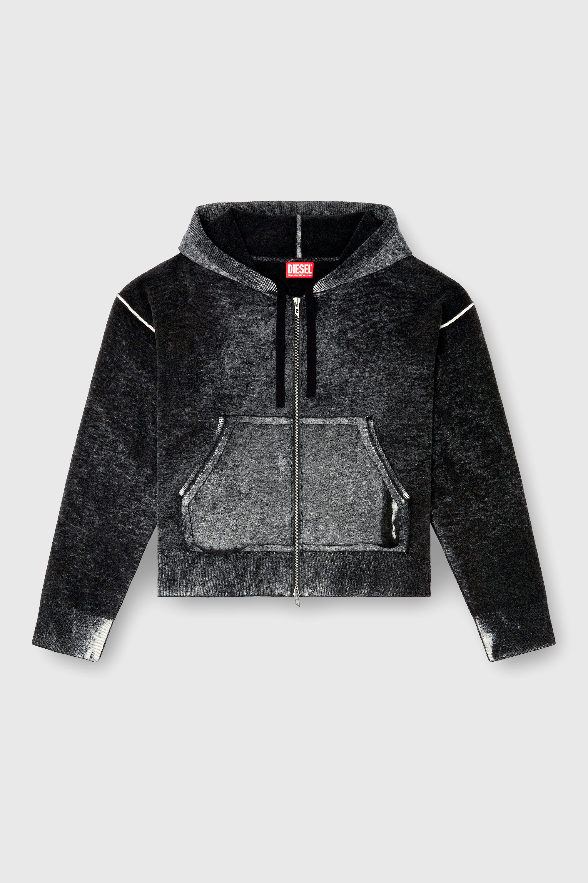 Diesel - M-HERMINE, Female's ニットパーカー in ブラック/グレー - 2