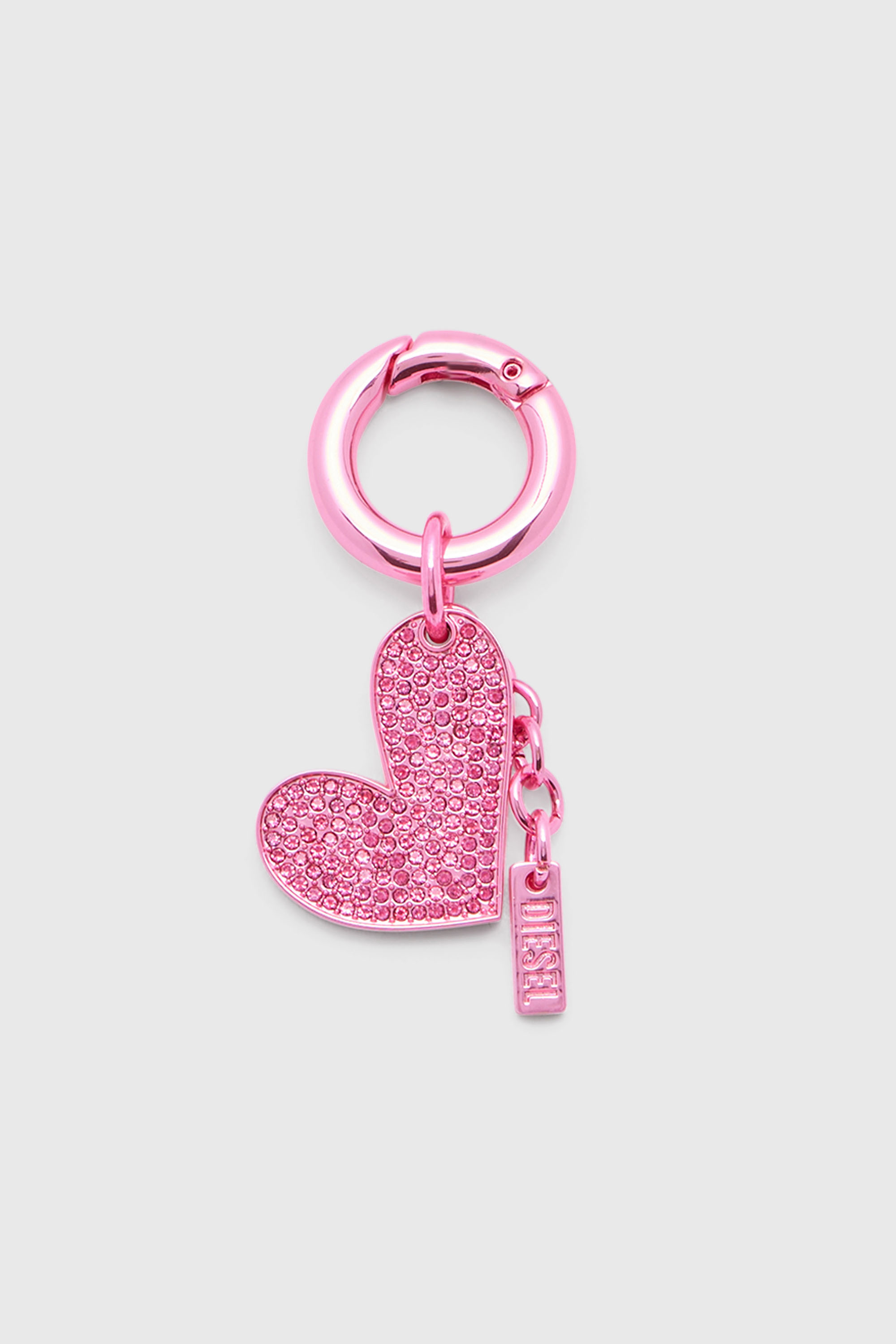 CHARM-HEART Metal heart charm with rhinestones｜ピンク｜ウィメンズ
