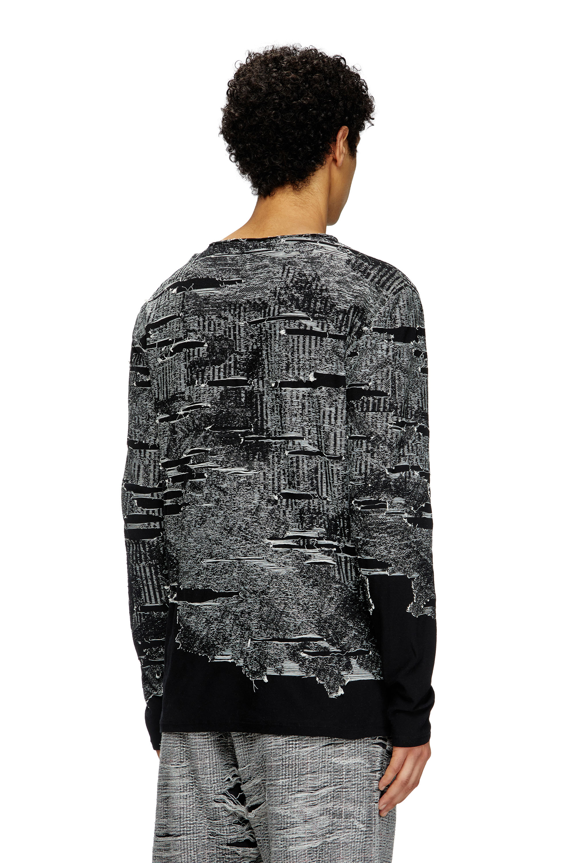 Diesel - K-CADMO, Male's Jumper with engineered distressing in ブラック - 5